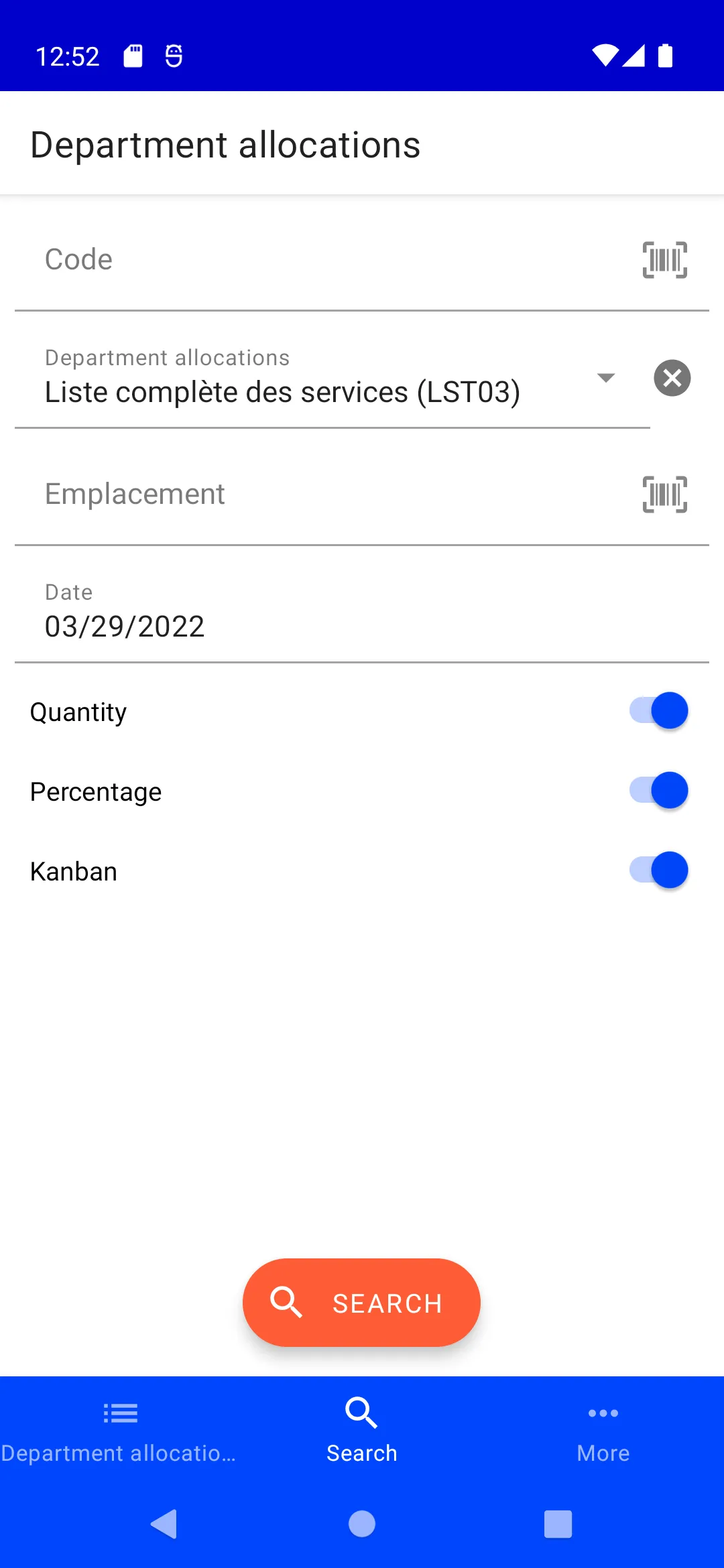 Department allocations | Indus Appstore | Screenshot