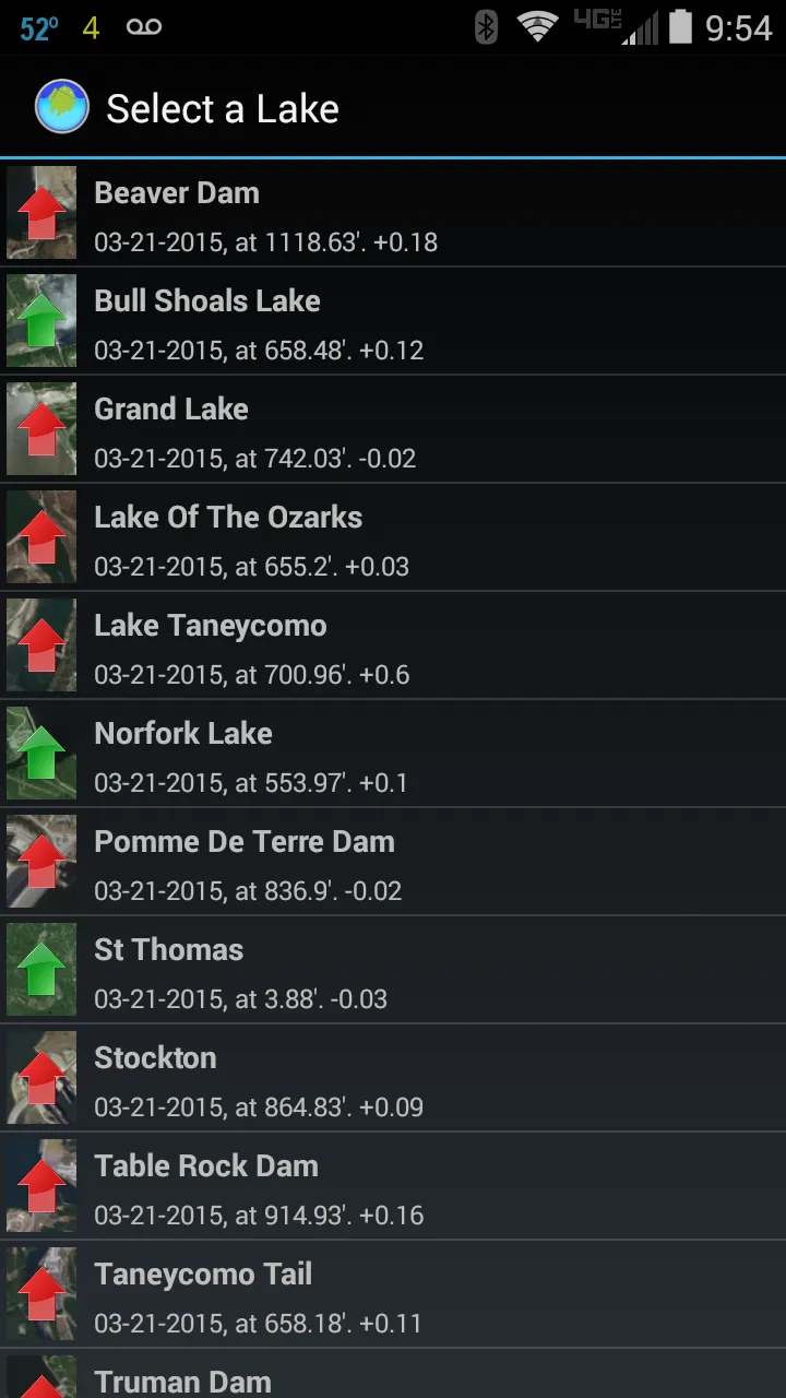 Ozark Area Lake Levels | Indus Appstore | Screenshot