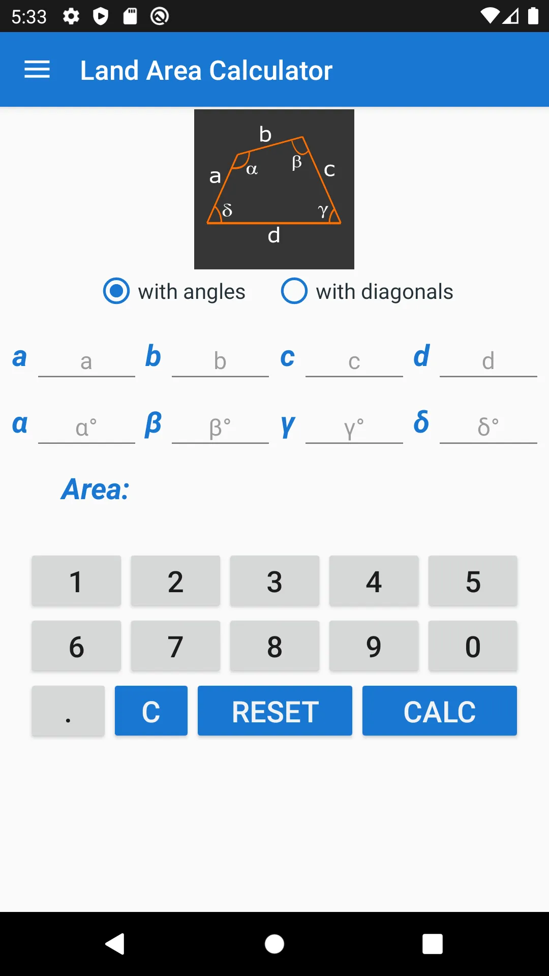 Land Area Calculator | Indus Appstore | Screenshot