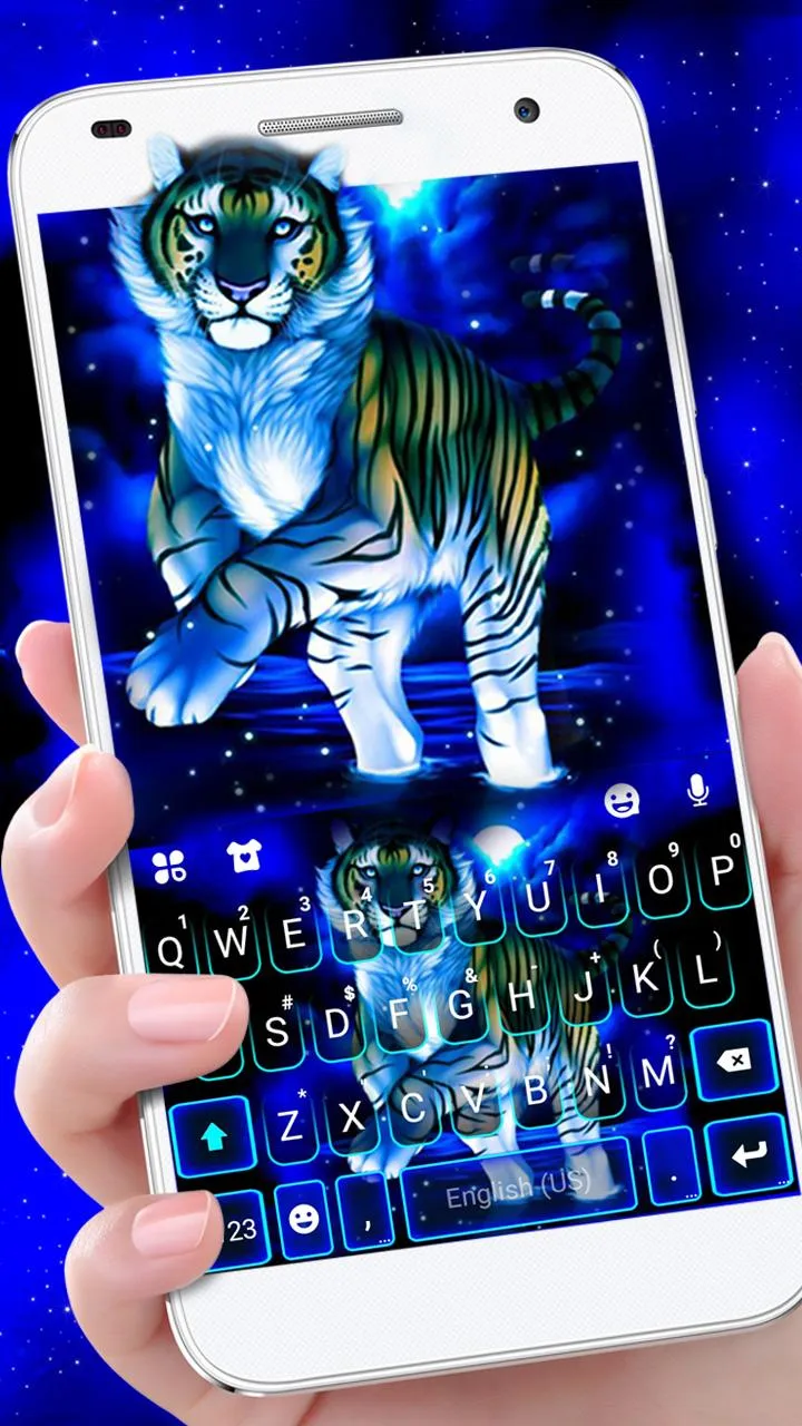 Neon Blue Tiger King Theme | Indus Appstore | Screenshot