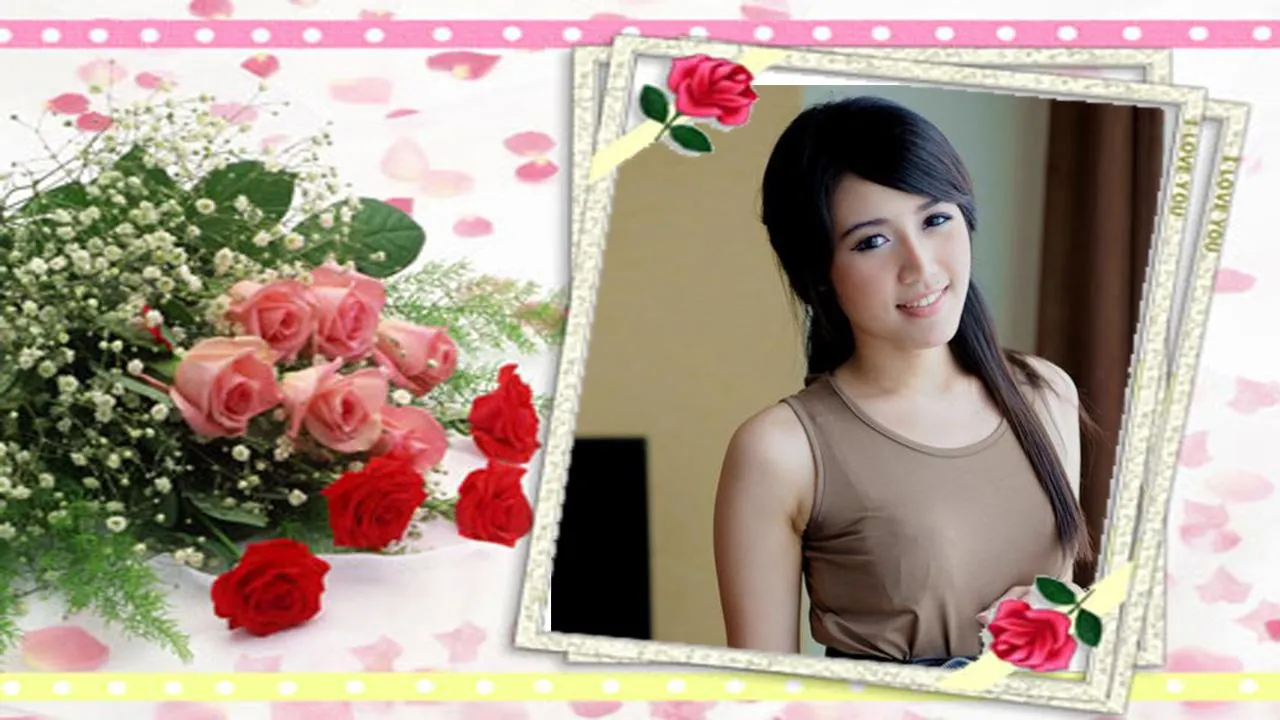 Rose flower frame photomontage | Indus Appstore | Screenshot