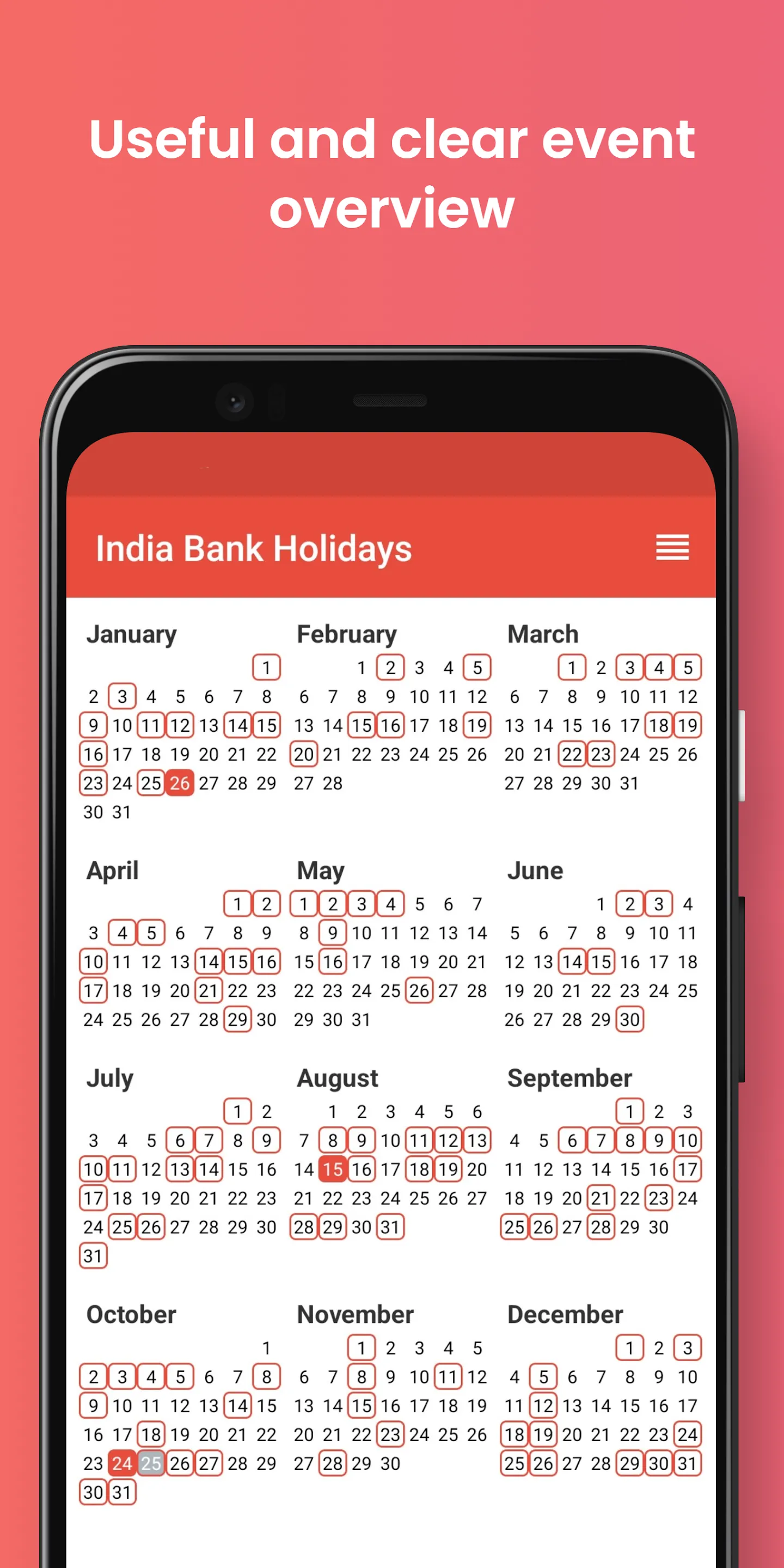 India Bank Holidays 2024 | Indus Appstore | Screenshot