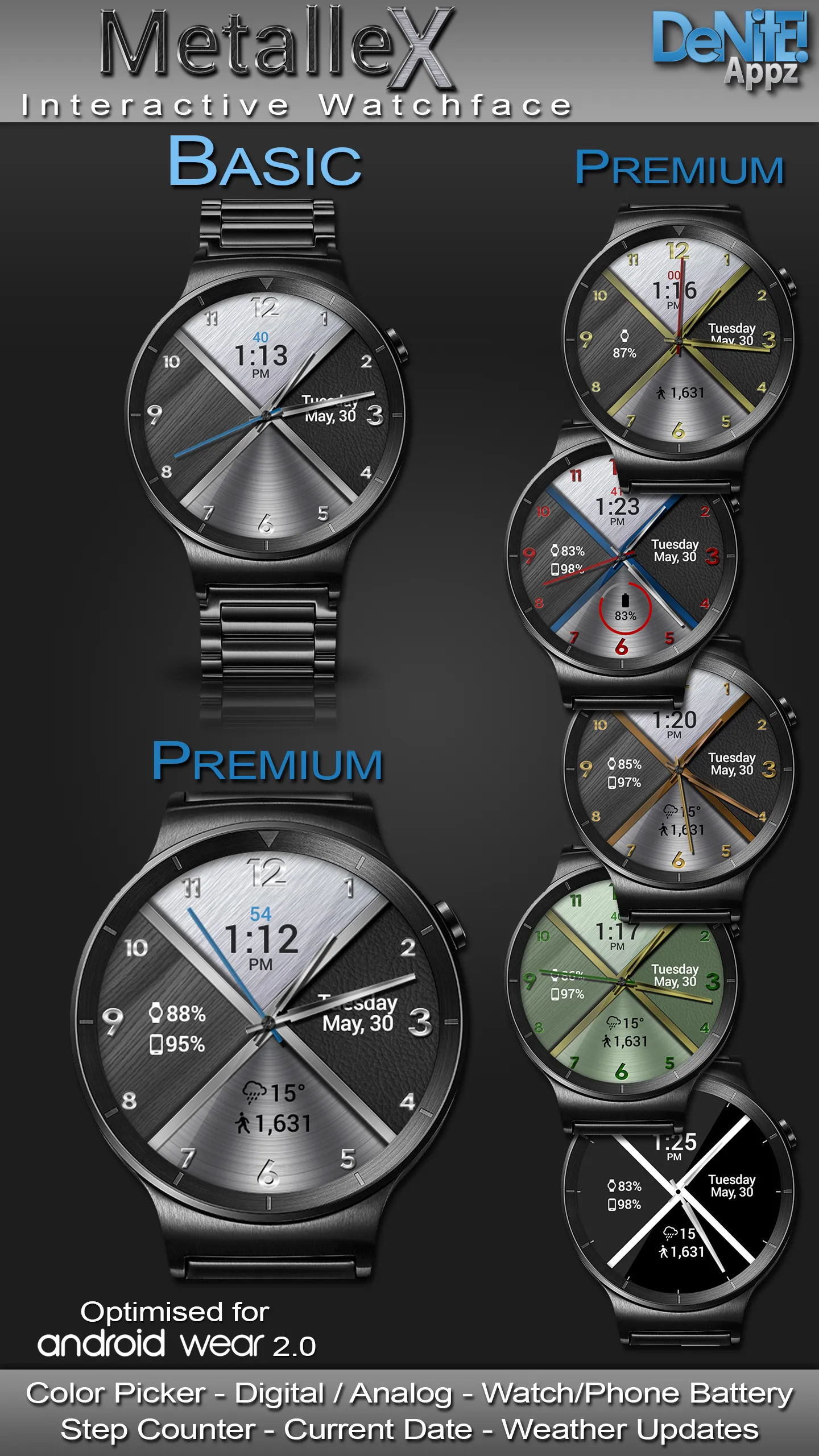 MetalleX HD Watch Face | Indus Appstore | Screenshot