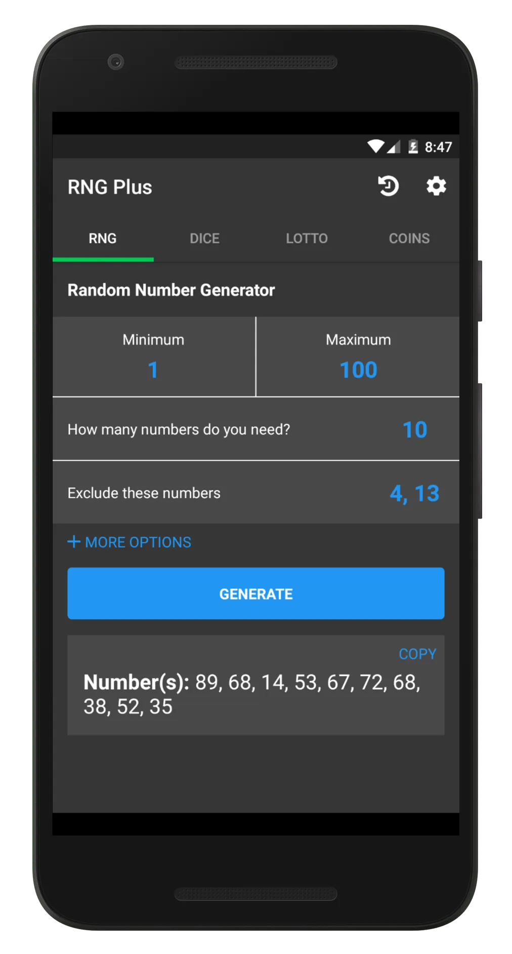 Random Number Generator Plus | Indus Appstore | Screenshot