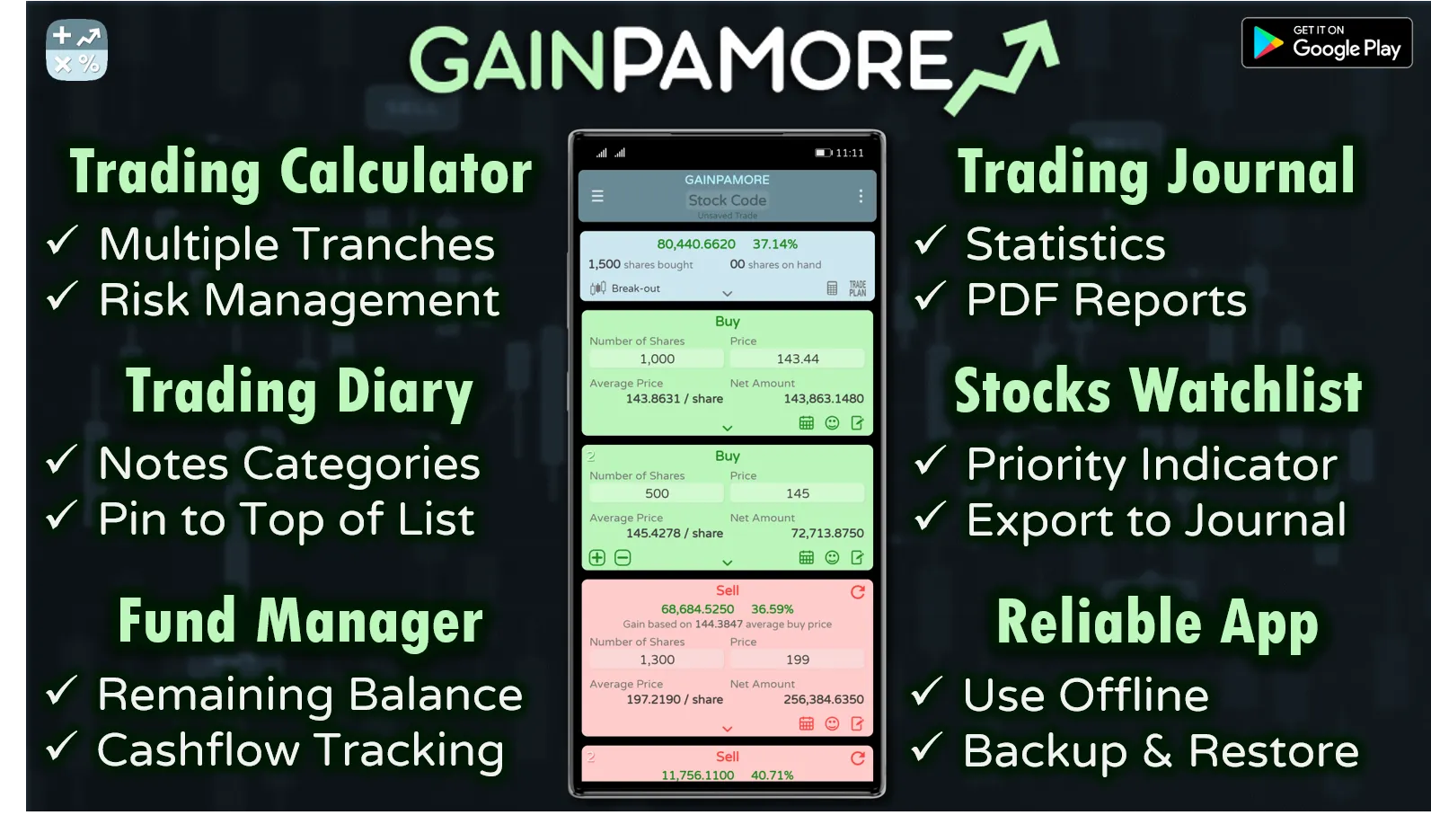 Gainpamore PSE Trading Journal | Indus Appstore | Screenshot