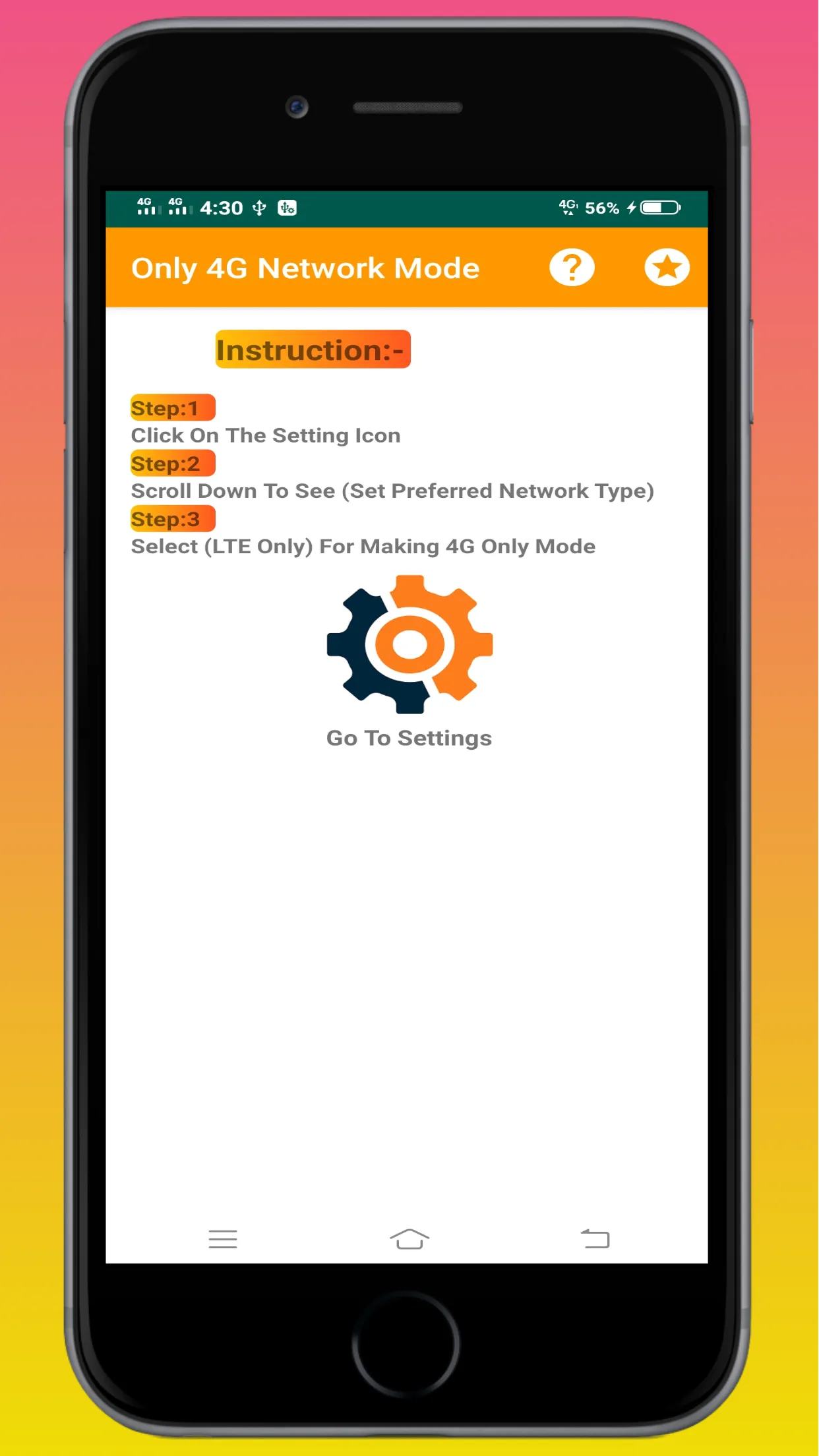 Only 4G Network Mode | Indus Appstore | Screenshot