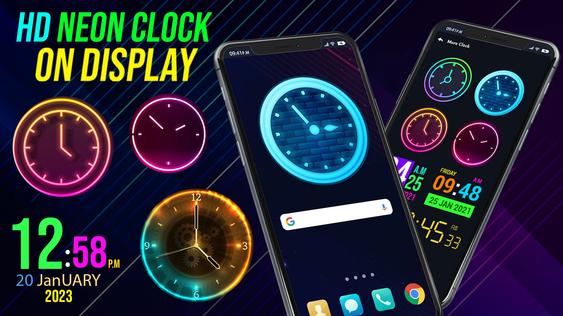 Digital Clock Neon Wallpapers | Indus Appstore | Screenshot