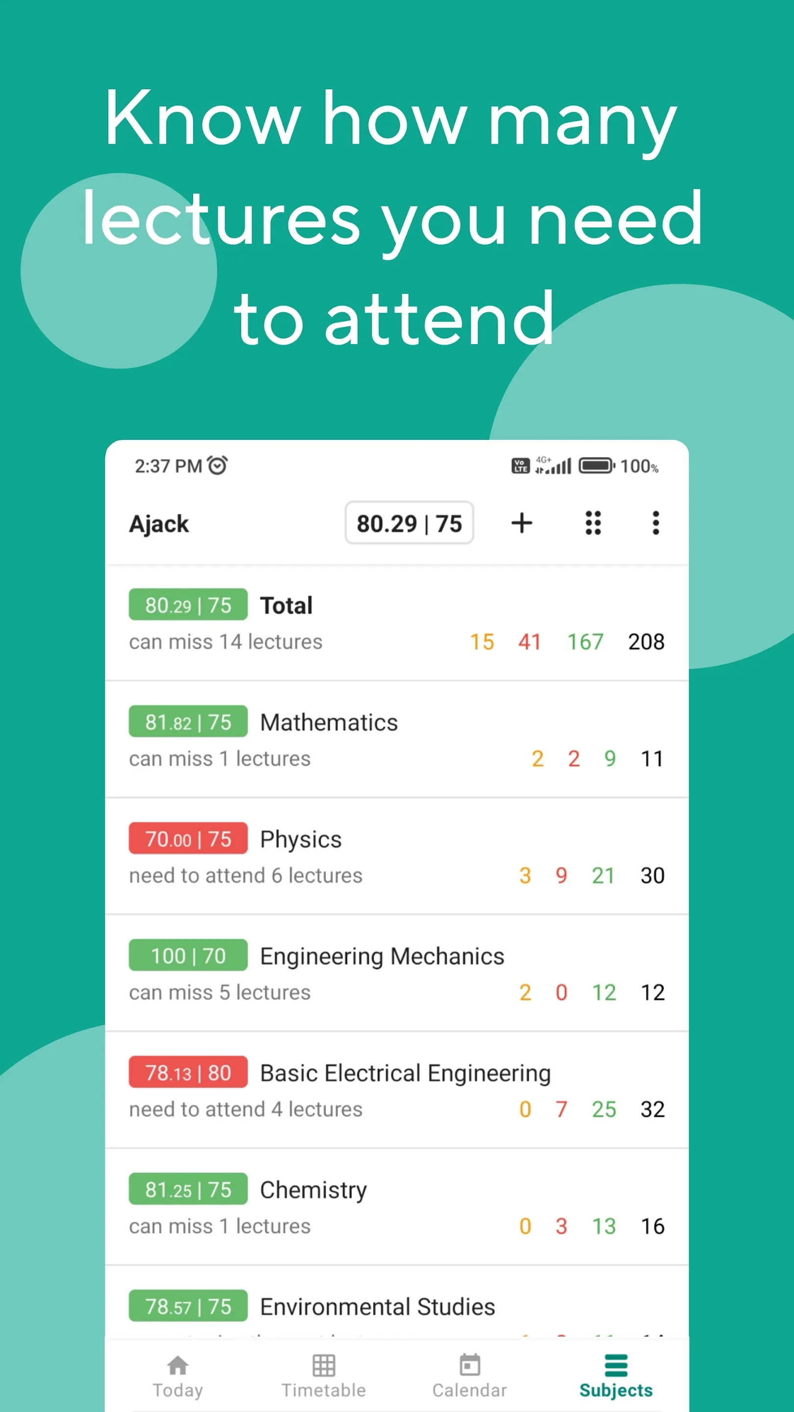 Attendance Manager (students) | Indus Appstore | Screenshot