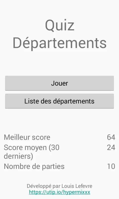 Quiz Départements | Indus Appstore | Screenshot