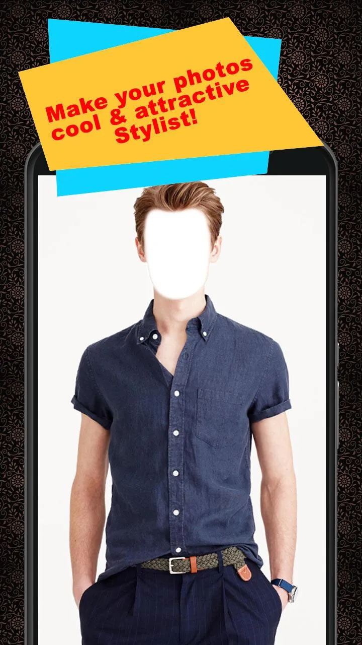 Men Short Shirt Photo Suit | Indus Appstore | Screenshot