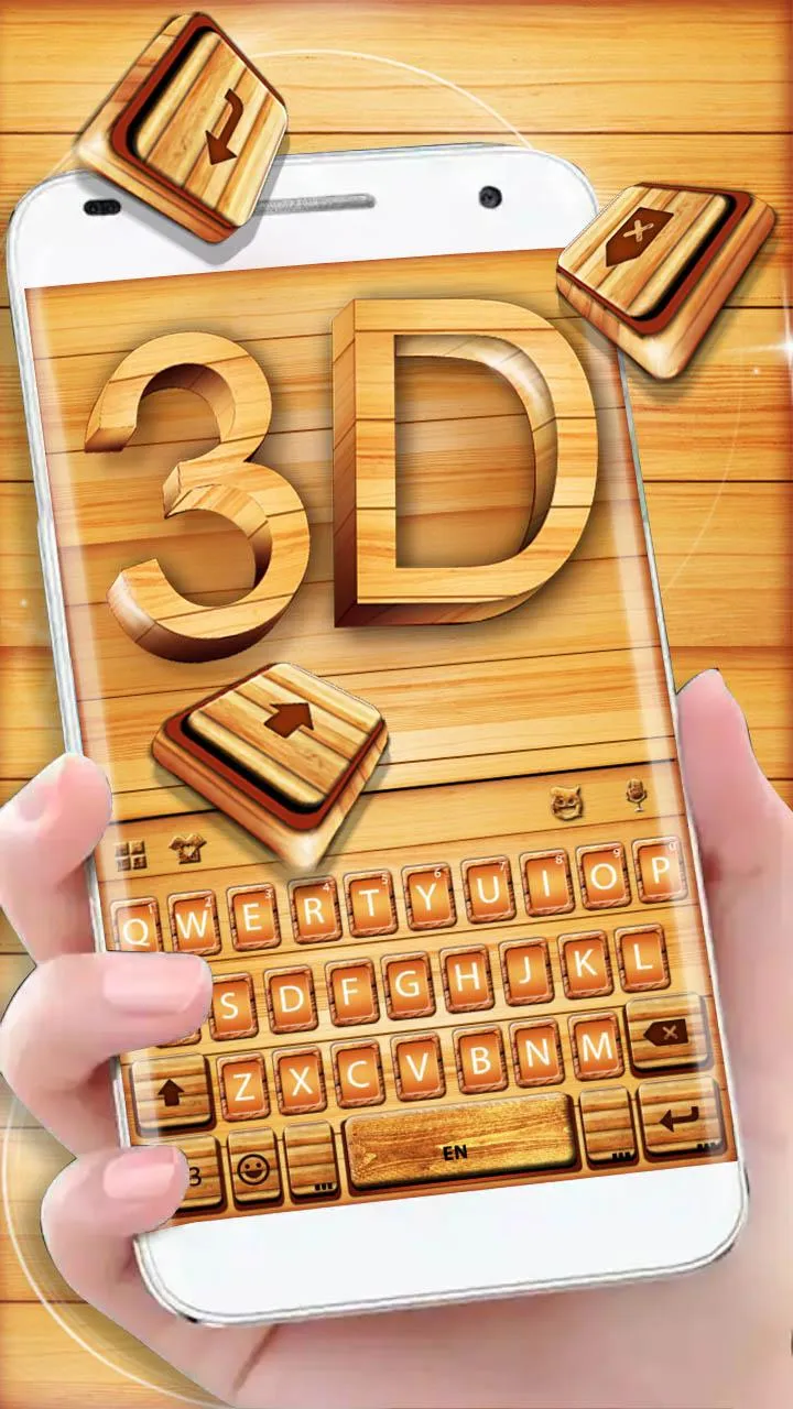 Wood 3D Pattern Keyboard Theme | Indus Appstore | Screenshot