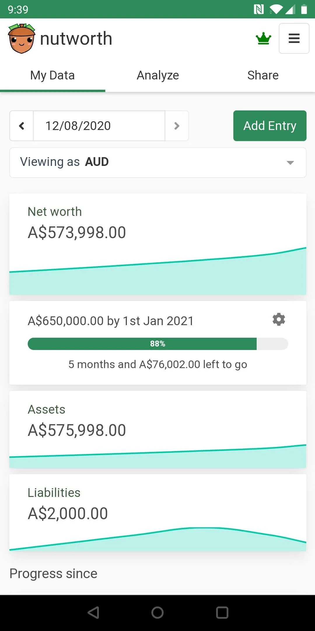 nutworth - Net Worth Tracker | Indus Appstore | Screenshot