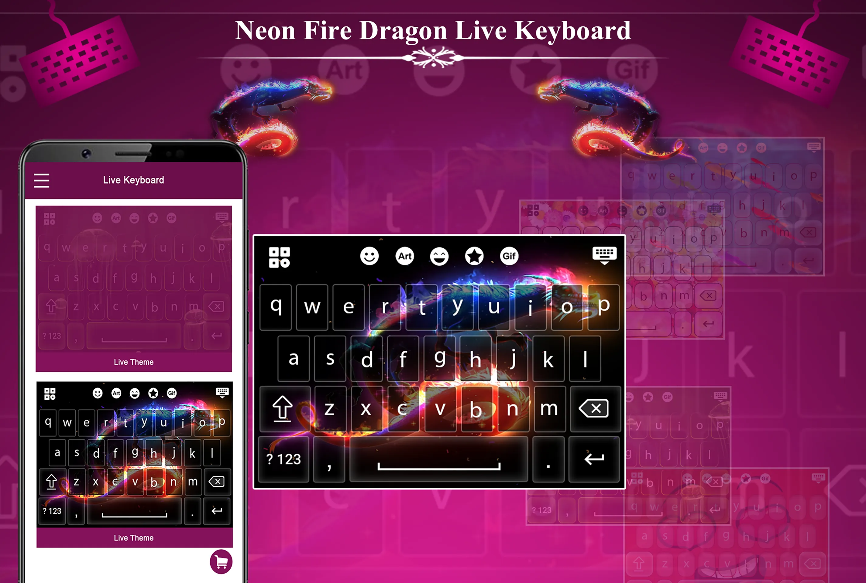 Neon Fire Dragon Live Keyboard | Indus Appstore | Screenshot