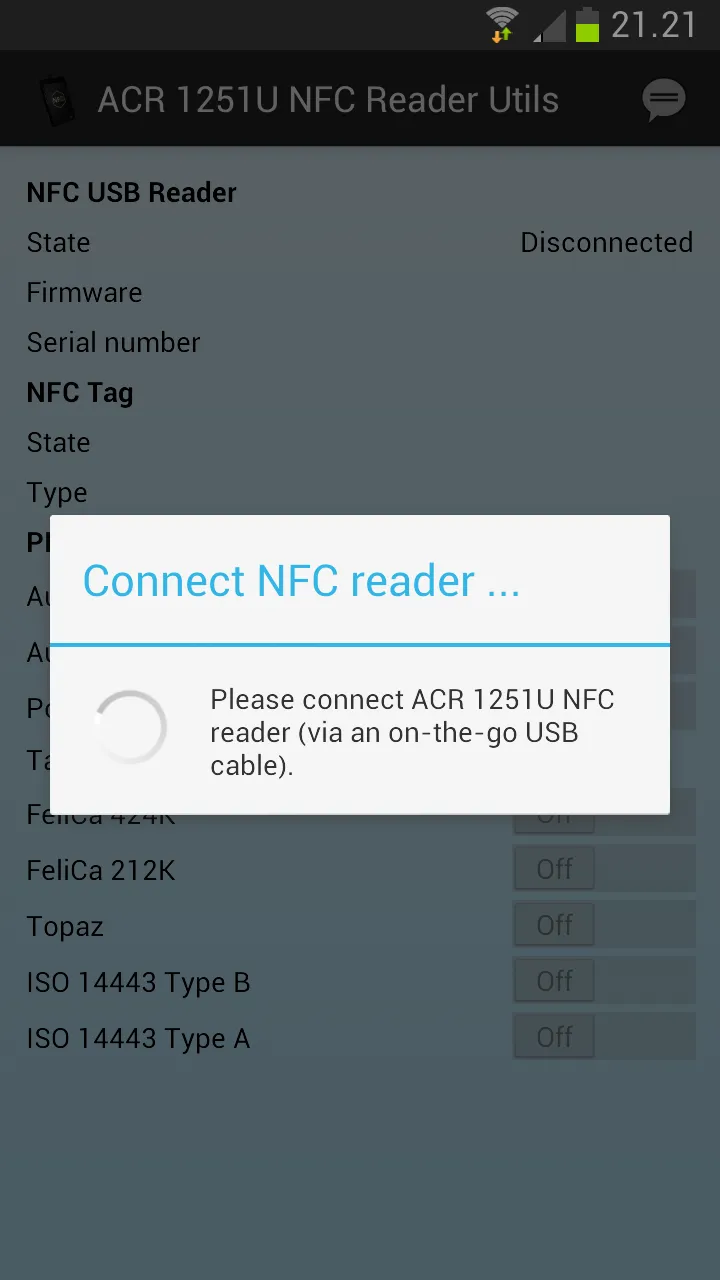 ACR 1251 USB NFC Reader Utils | Indus Appstore | Screenshot