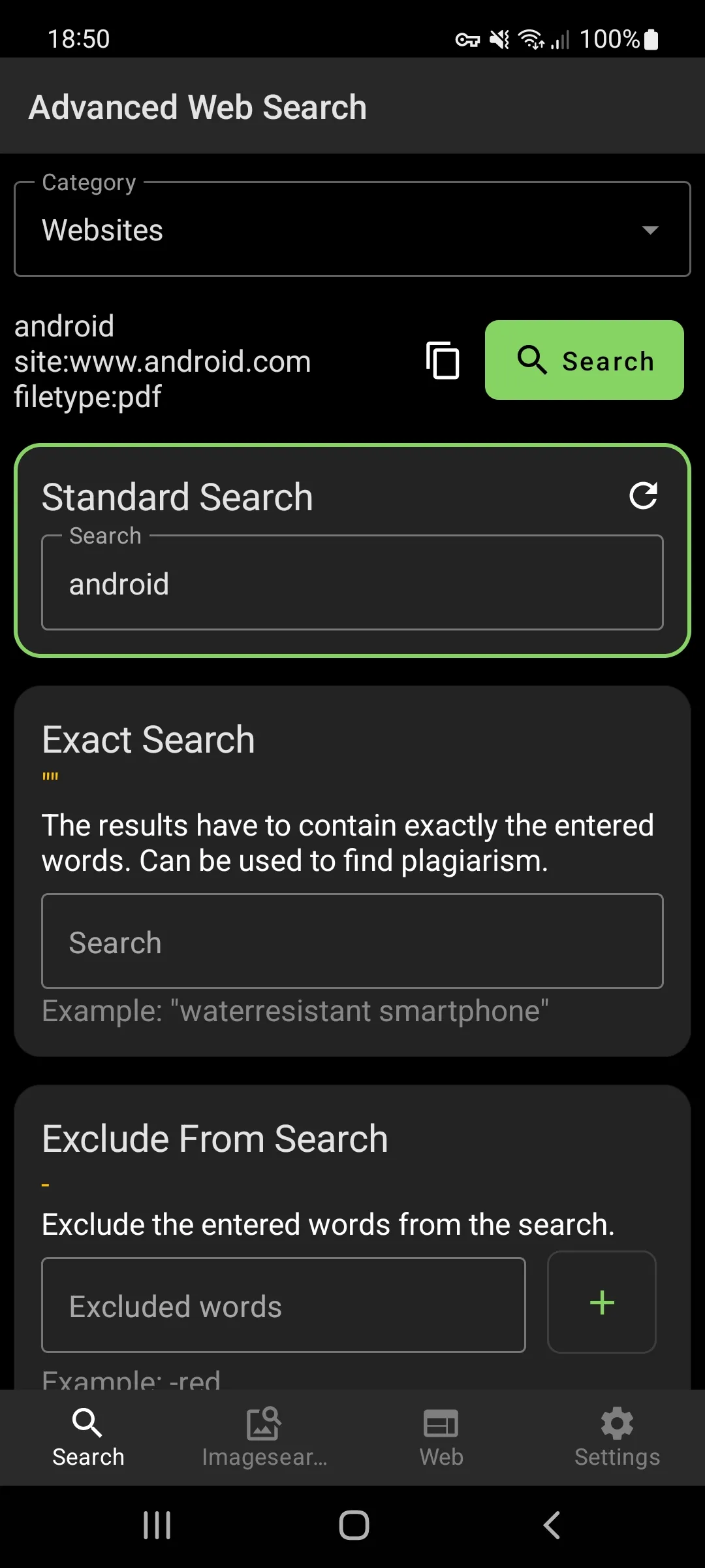 Advanced Web Search | Indus Appstore | Screenshot