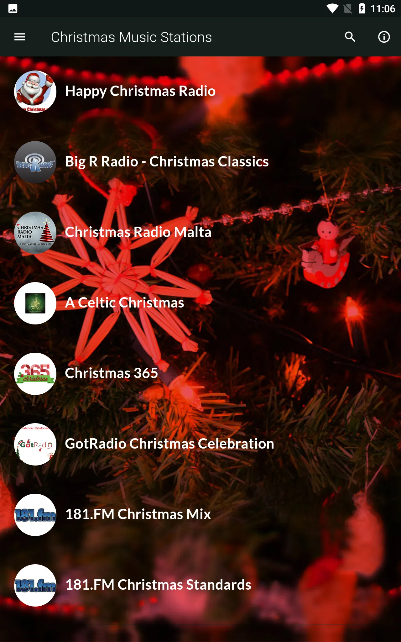 Christmas Music Stations | Indus Appstore | Screenshot