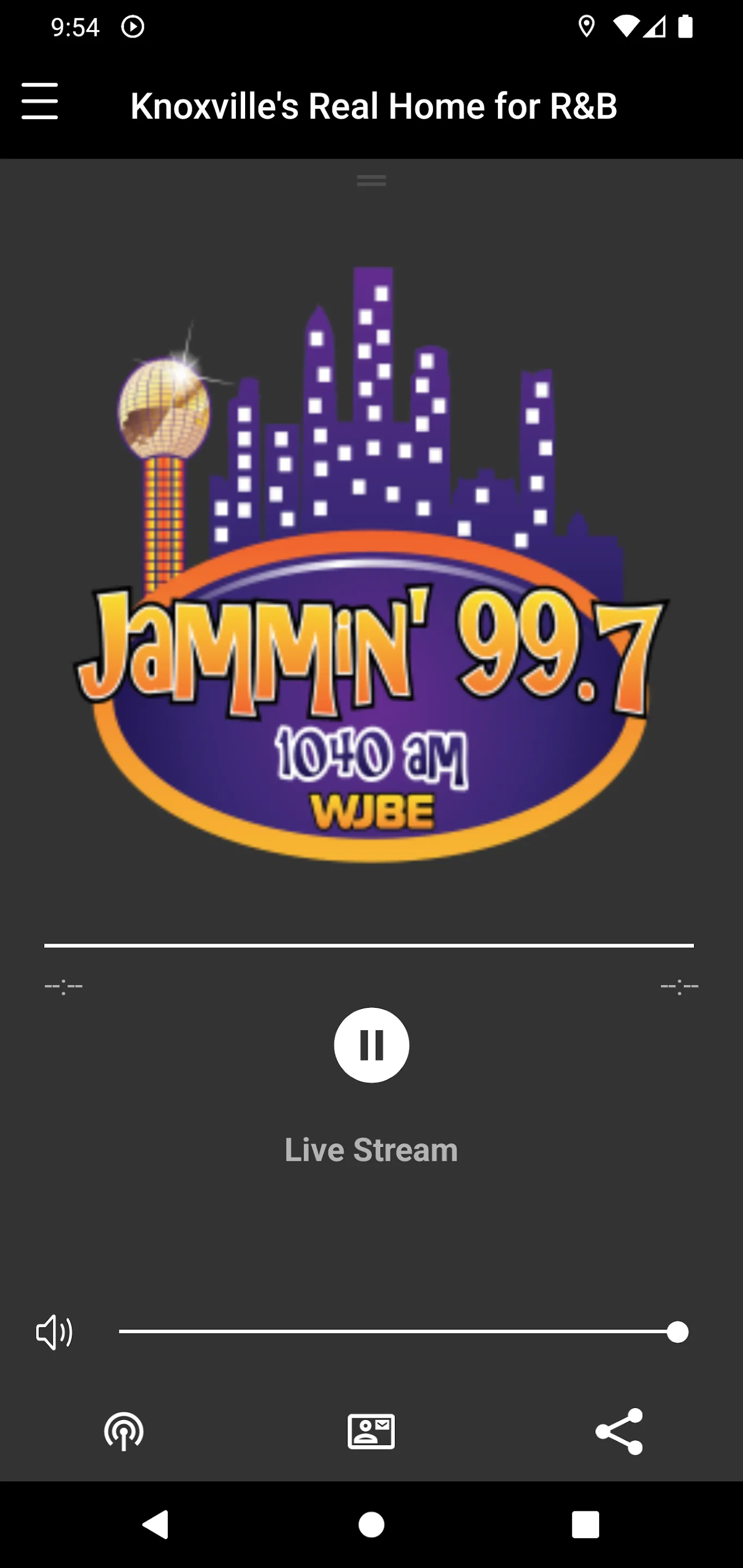 WJBE Jammin'997 | Indus Appstore | Screenshot