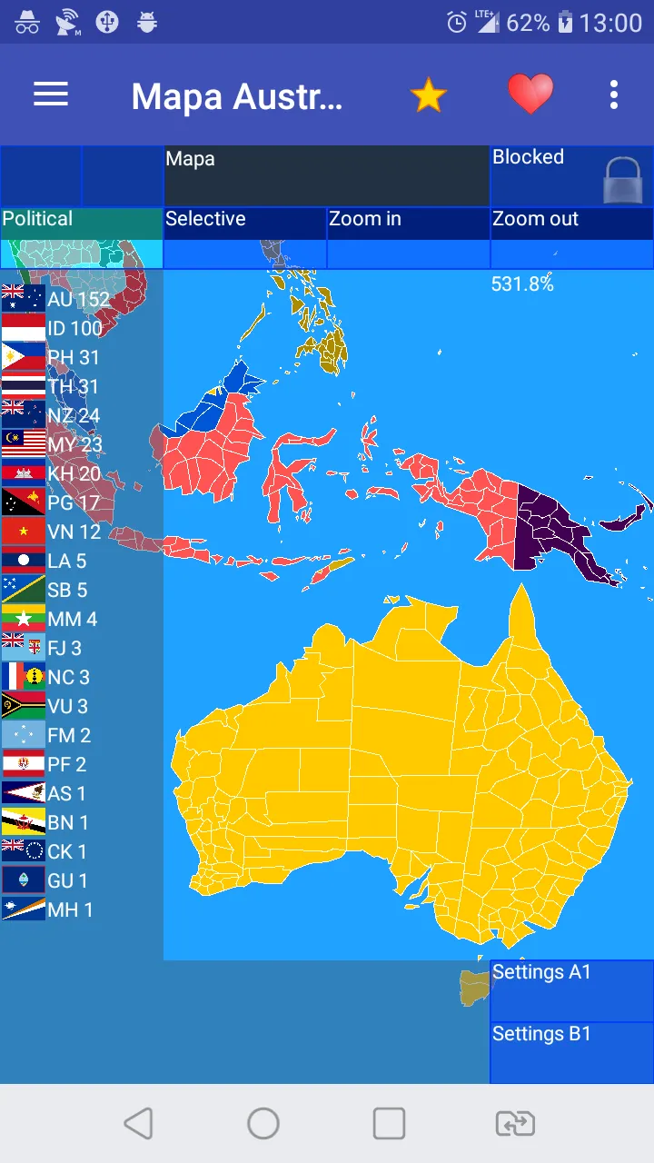 Australia and Oceania map | Indus Appstore | Screenshot