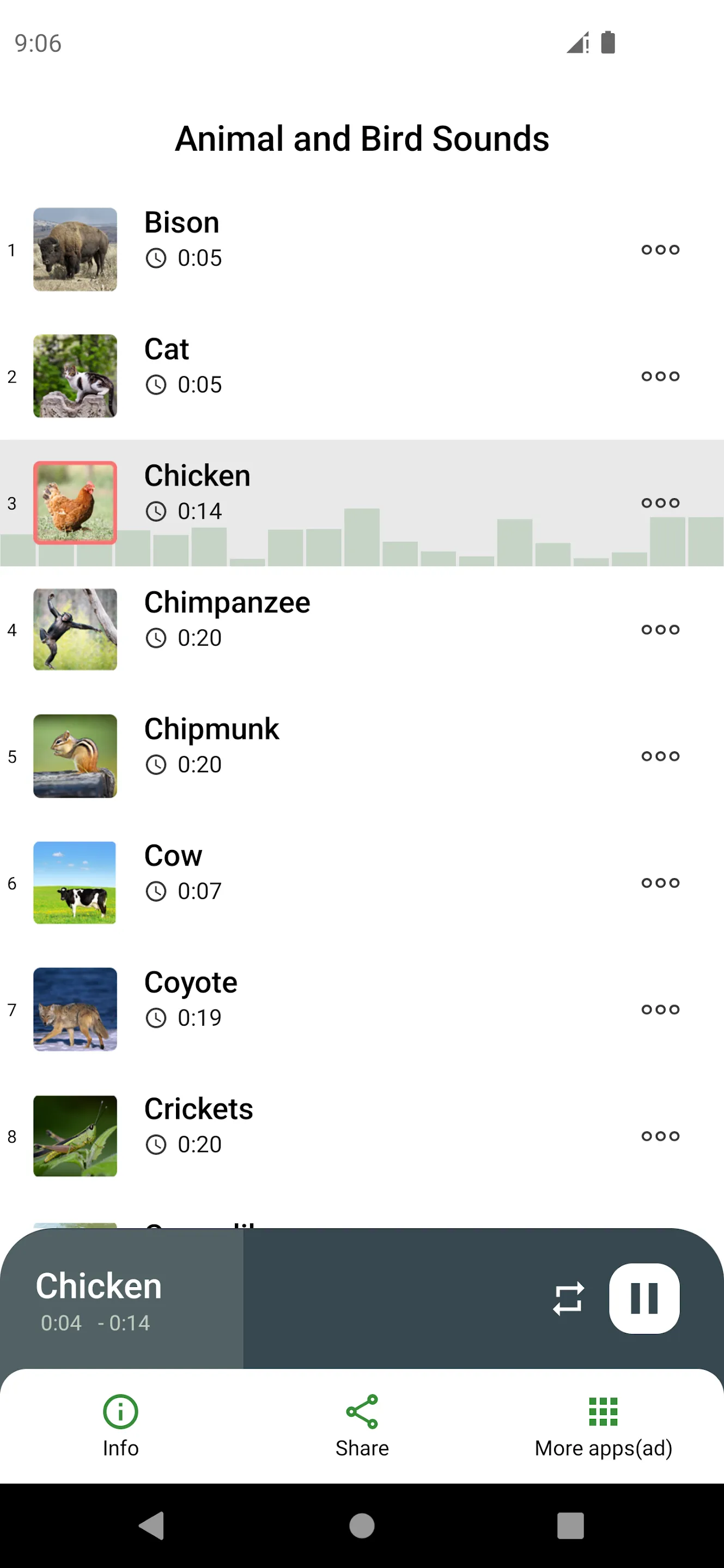 Animal and bird sounds | Indus Appstore | Screenshot