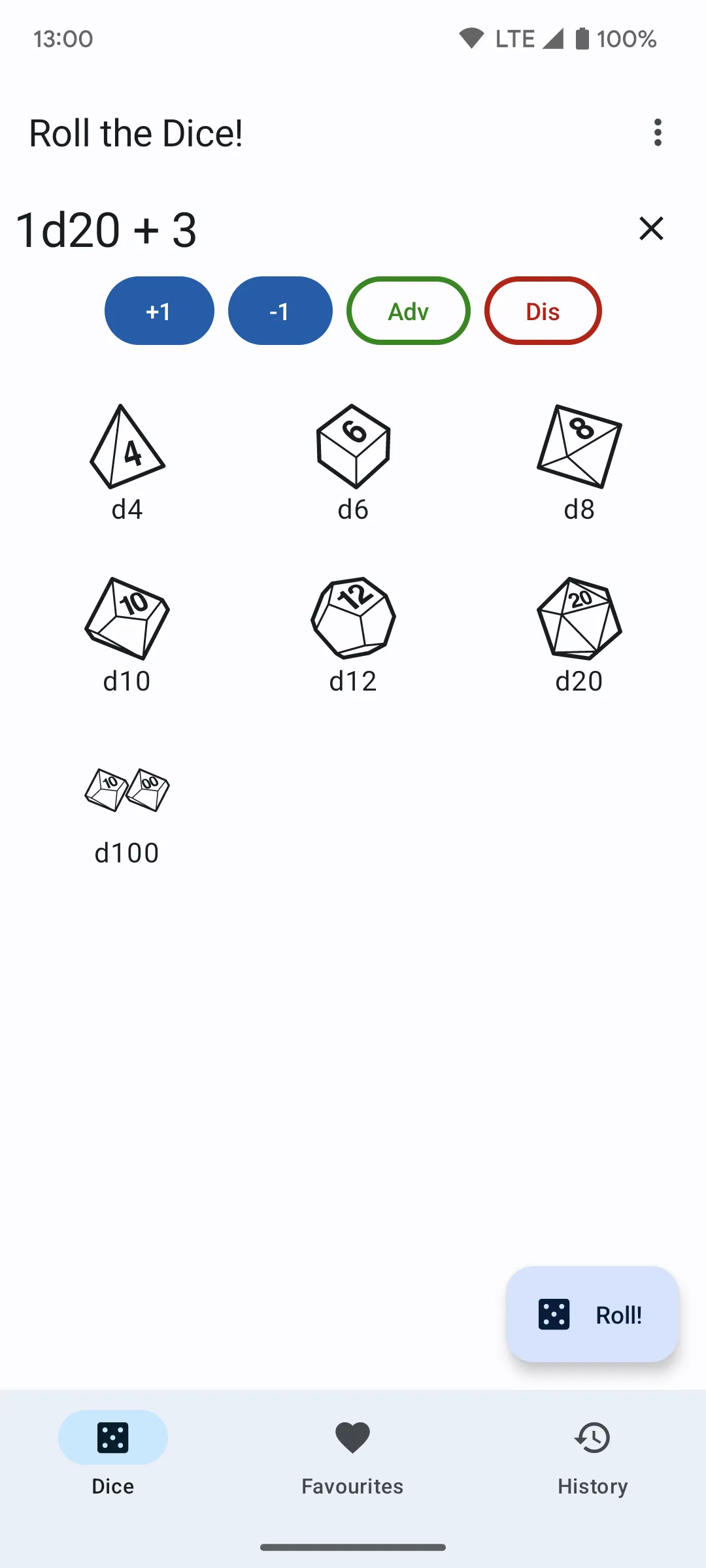 Roll the Dice! RPG Dice Roller | Indus Appstore | Screenshot