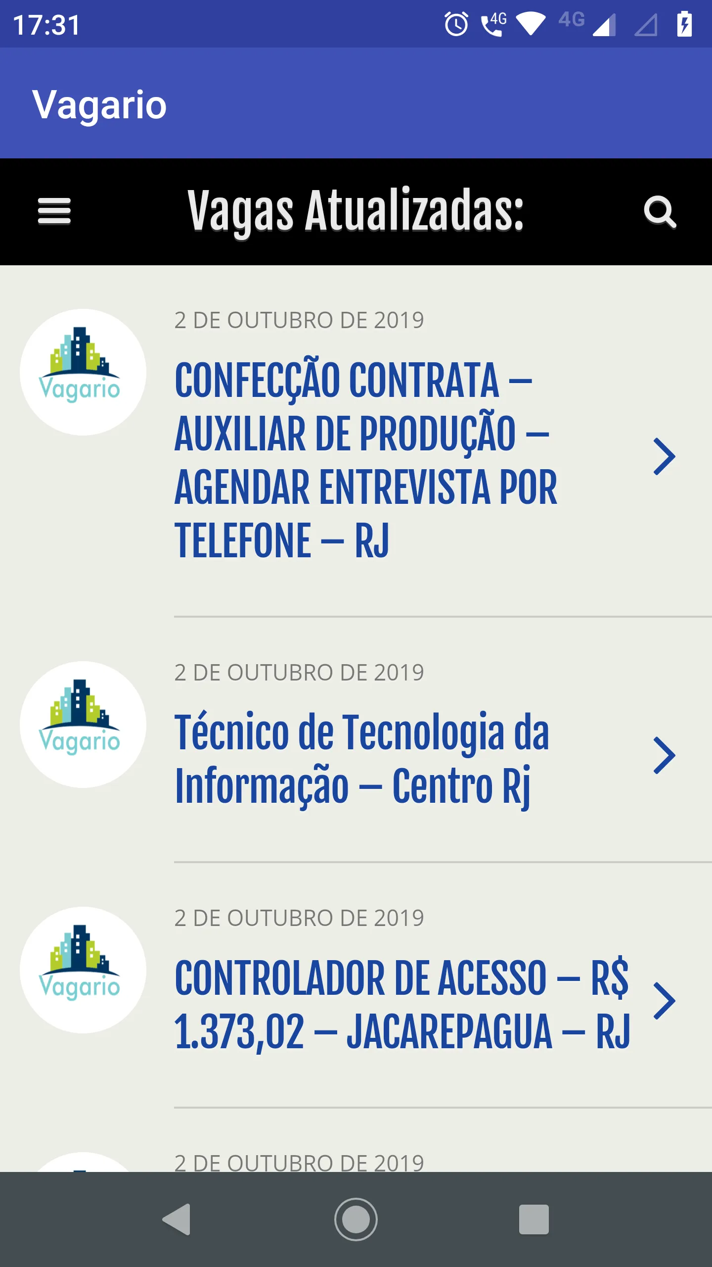 Vagario  - Empregos e Vagas Ri | Indus Appstore | Screenshot