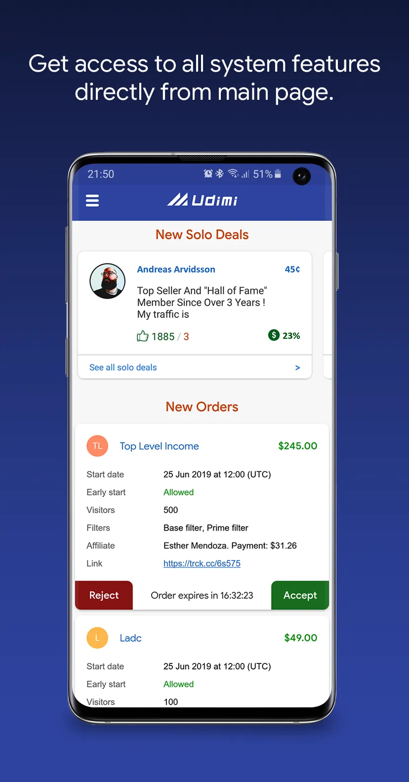 Udimi - Buy Solo Ads | Indus Appstore | Screenshot