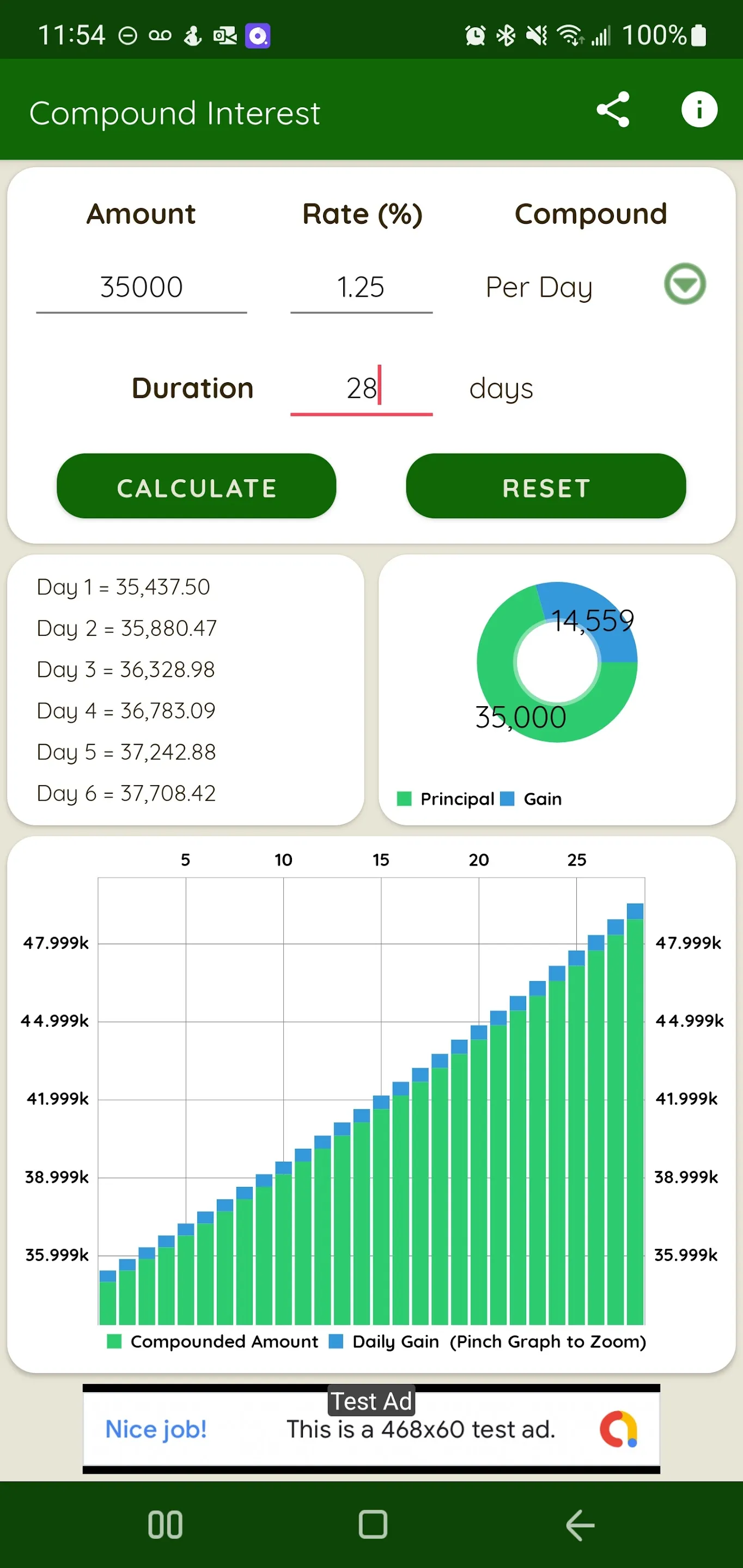 Daily Compound Interest Calc | Indus Appstore | Screenshot