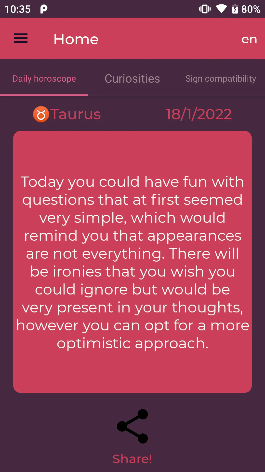 Definitive Horoscope | Indus Appstore | Screenshot