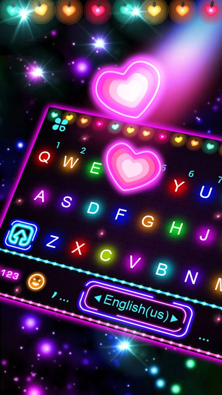 Neon Lights Love Keyboard Back | Indus Appstore | Screenshot