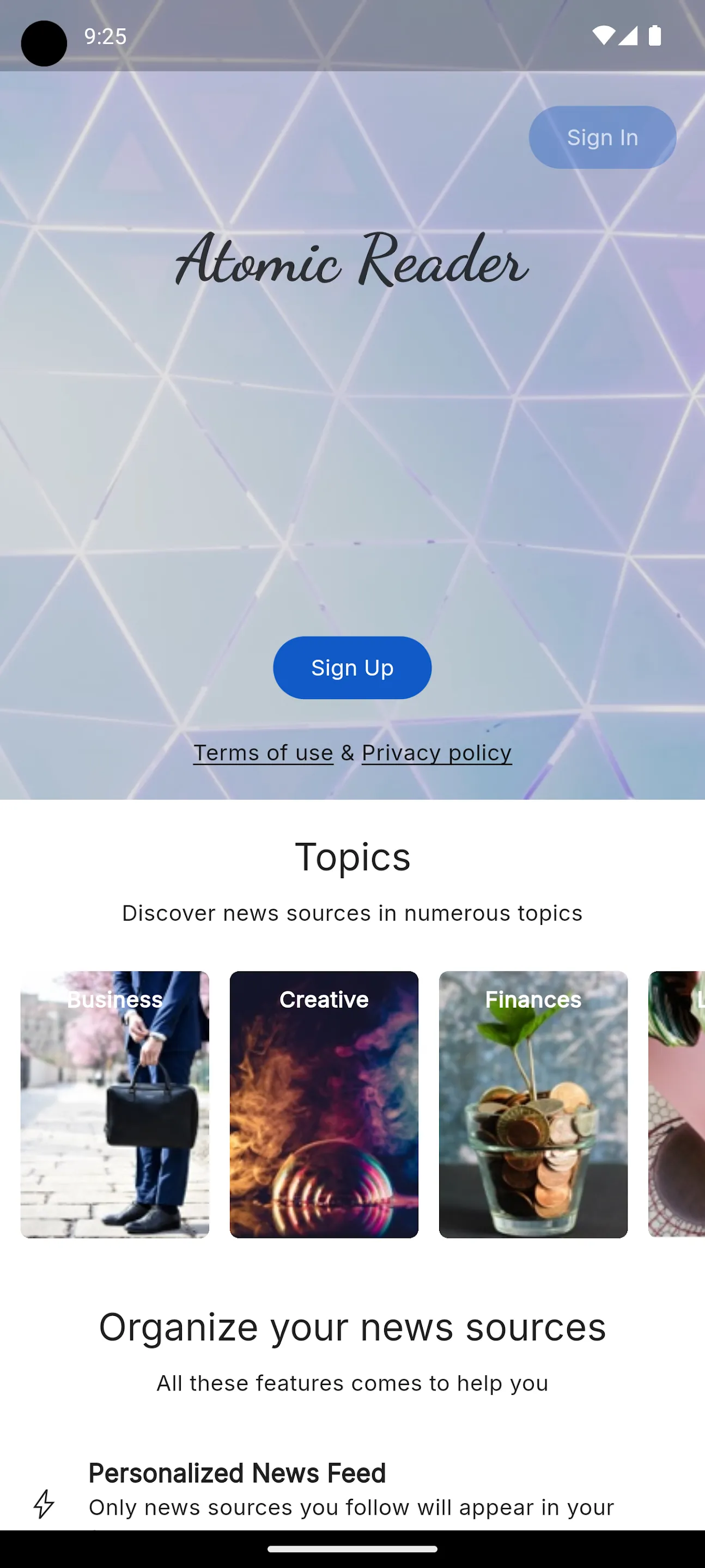 Atomic Reader: News & RSS | Indus Appstore | Screenshot