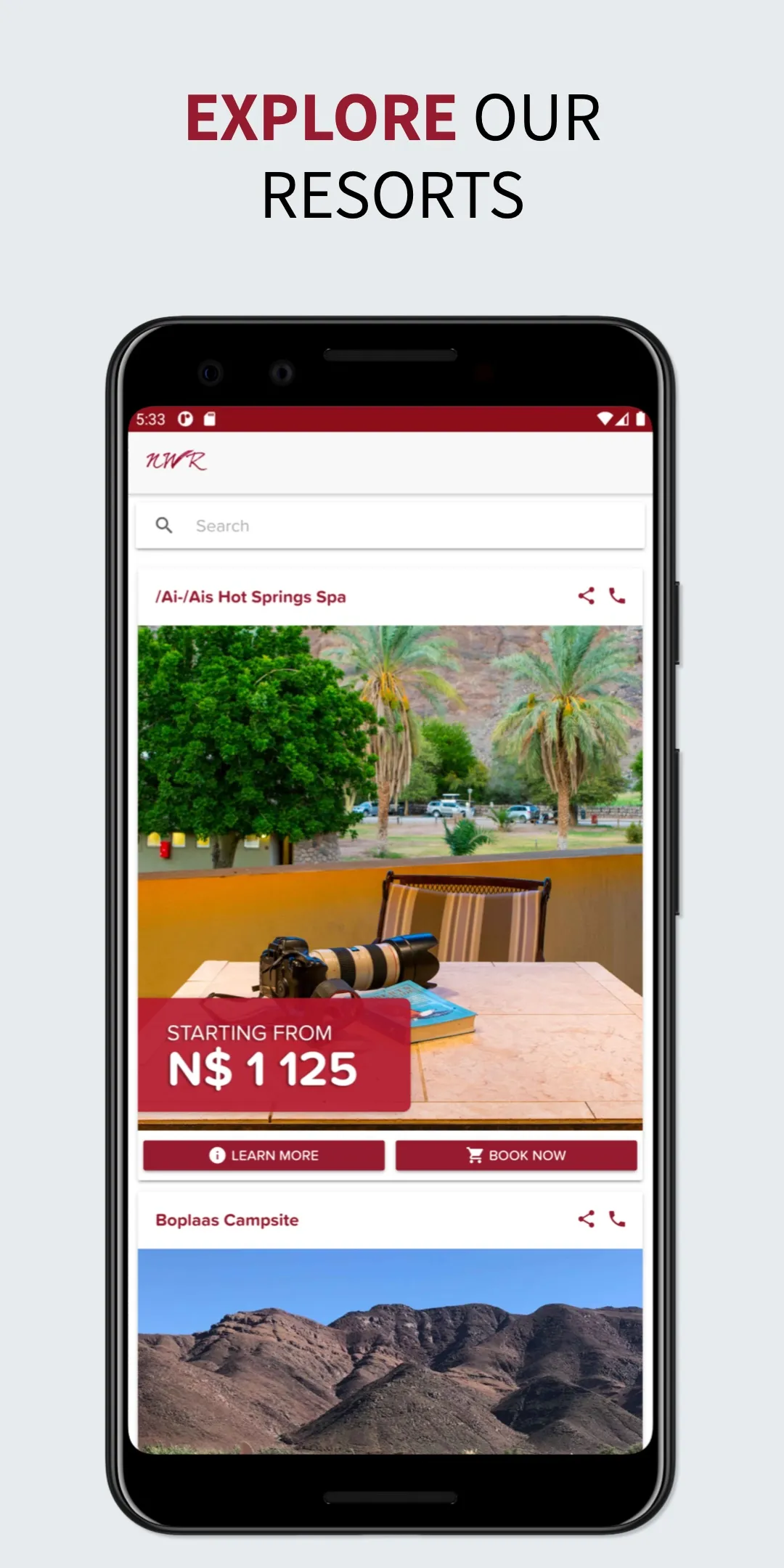 NWR — Namibia Wildlife Resorts | Indus Appstore | Screenshot