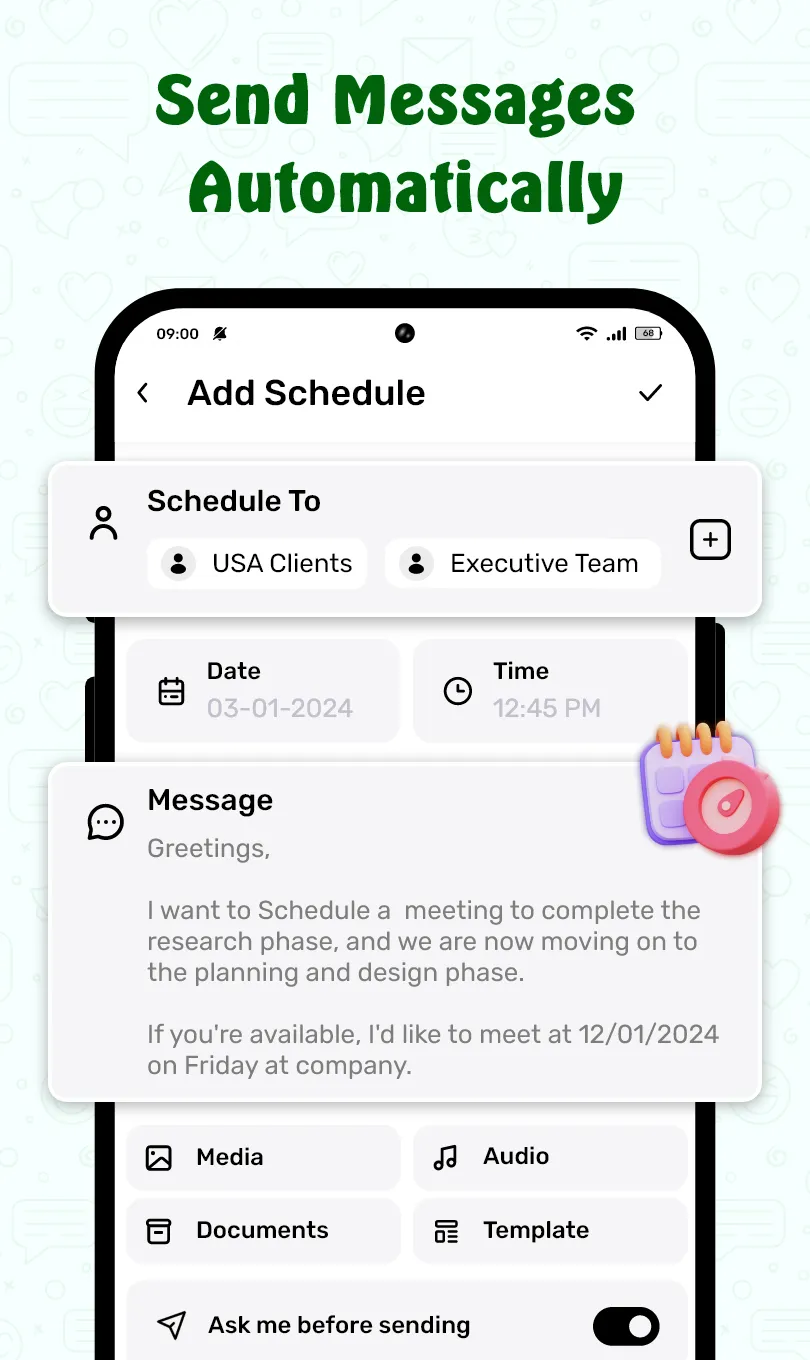 ScheduleUP: Auto Schedule Text | Indus Appstore | Screenshot