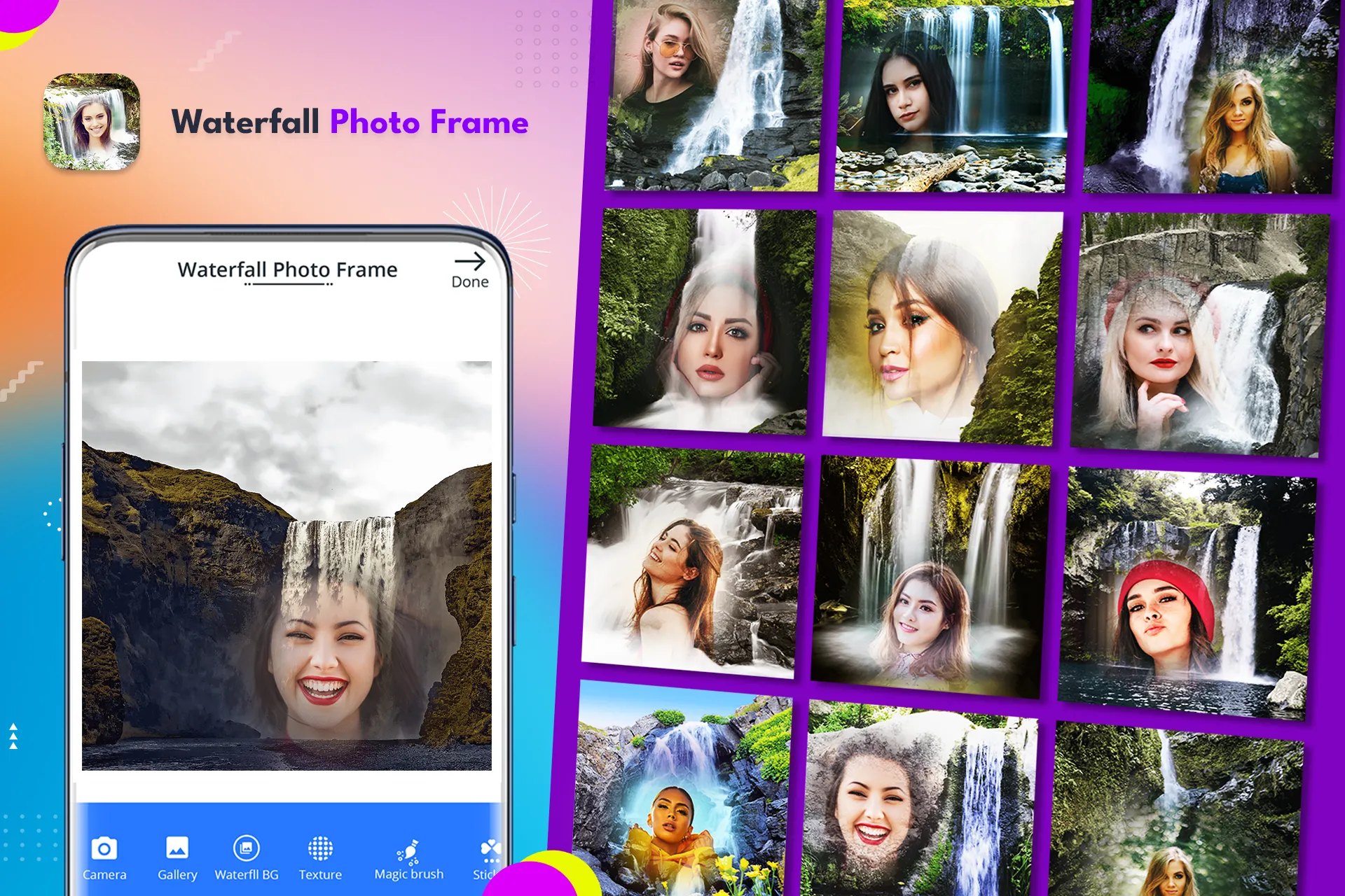 Waterfall Photo Frame | Indus Appstore | Screenshot