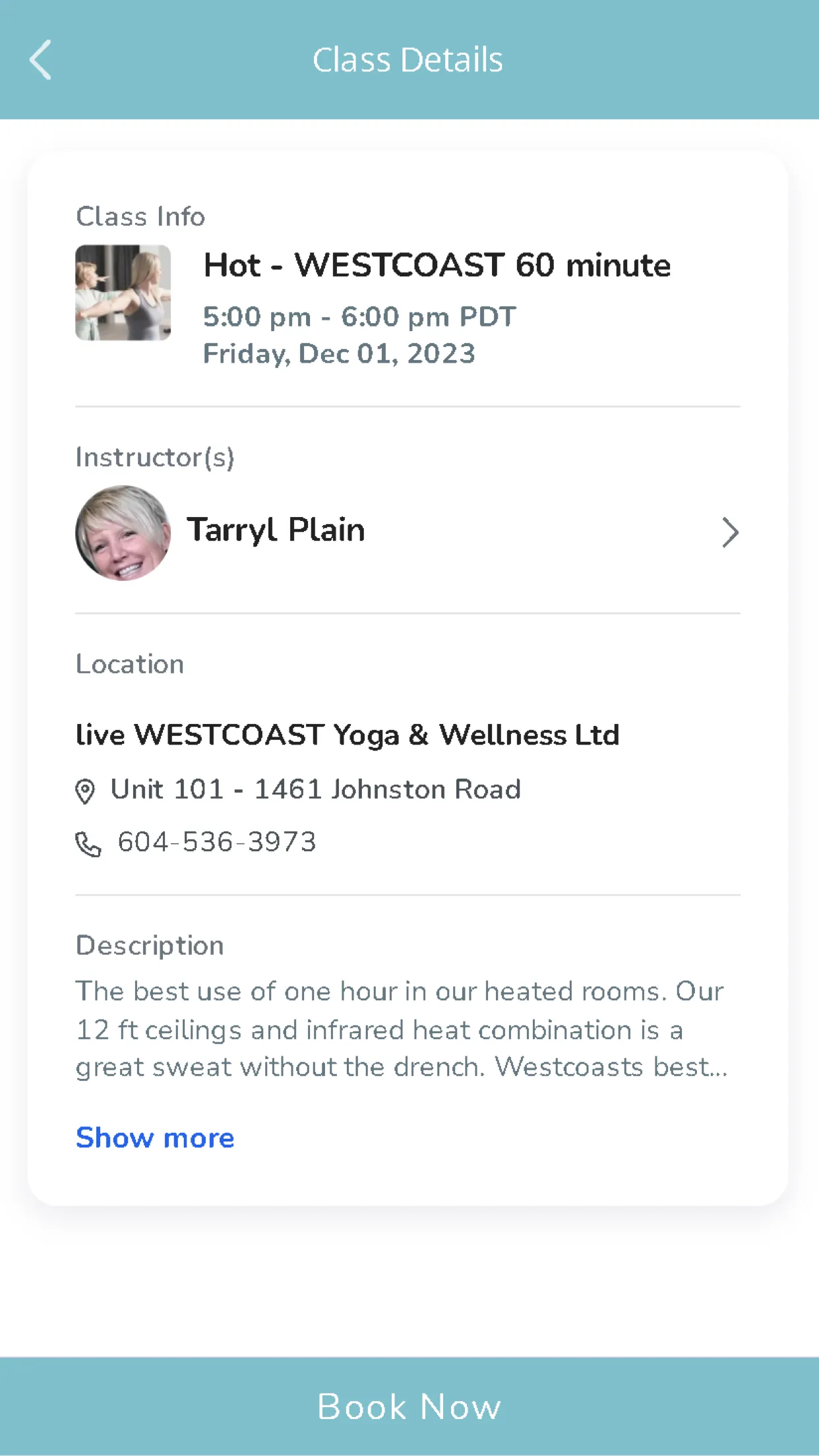 Westcoast Hot Yoga | Indus Appstore | Screenshot