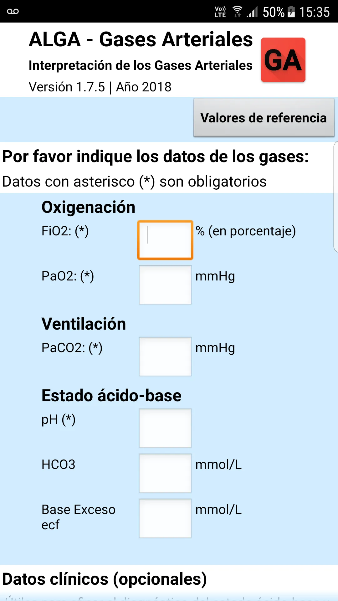 ALGA - Gases Arteriales | Indus Appstore | Screenshot