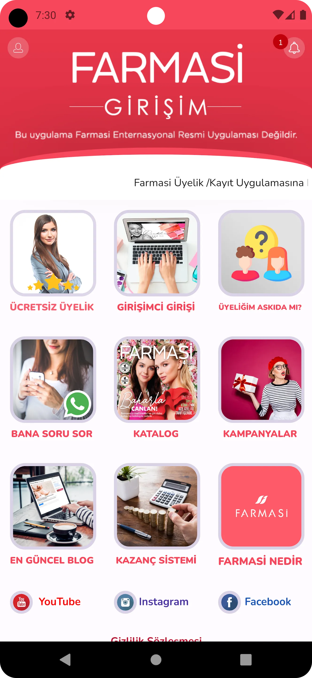 Farmasi Girişim Üyelik / Kayıt | Indus Appstore | Screenshot