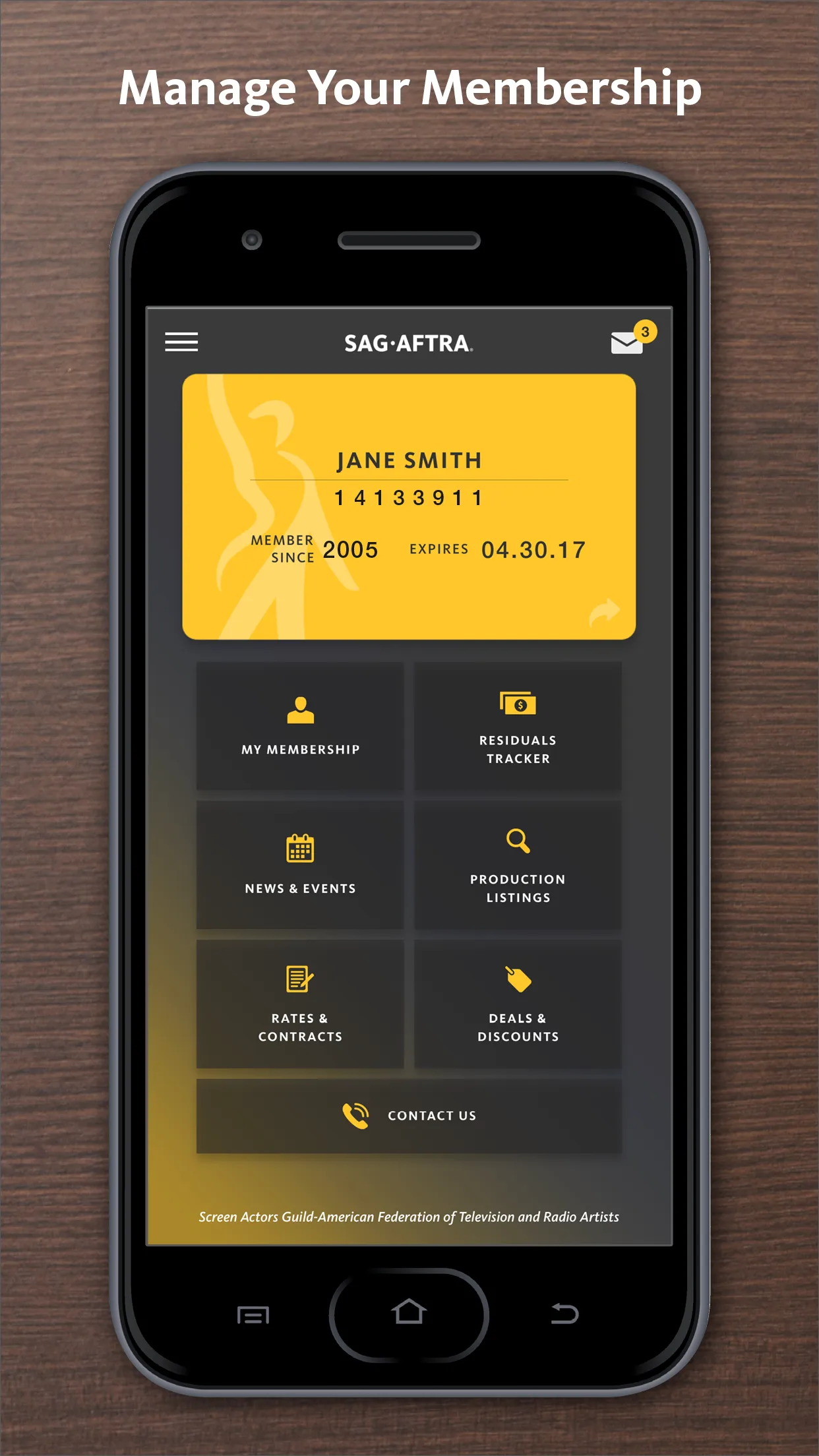 SAG-AFTRA Member App | Indus Appstore | Screenshot