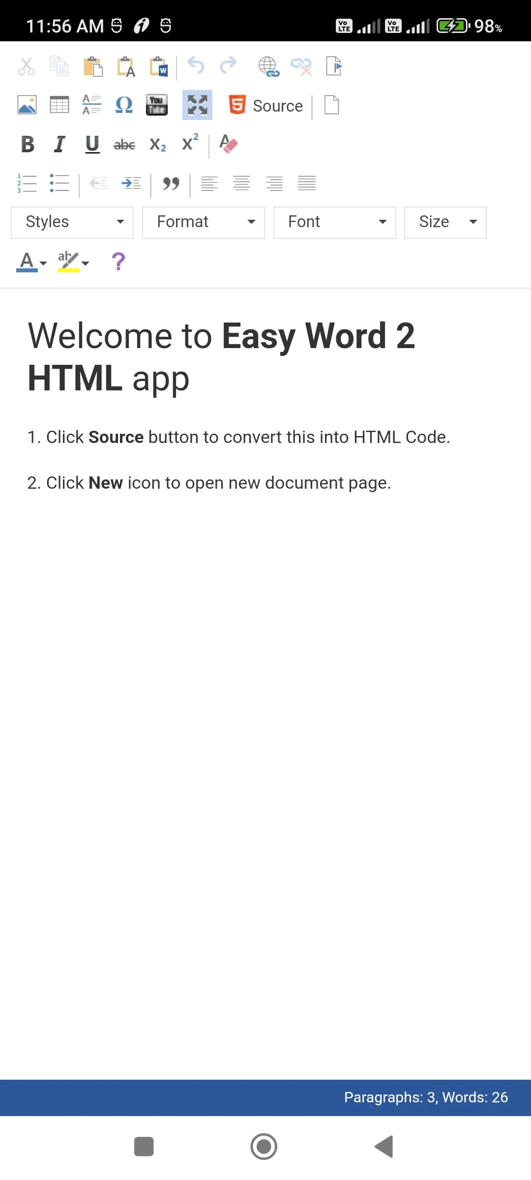 Easy Word 2 HTML Editor | Indus Appstore | Screenshot