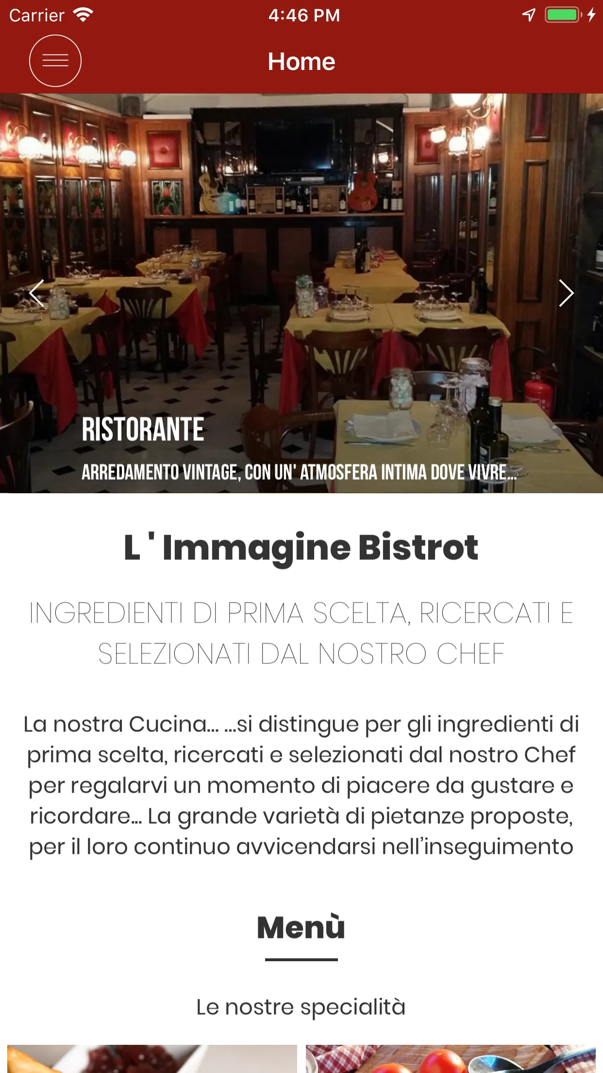 L' Immagine Bistrot | Indus Appstore | Screenshot