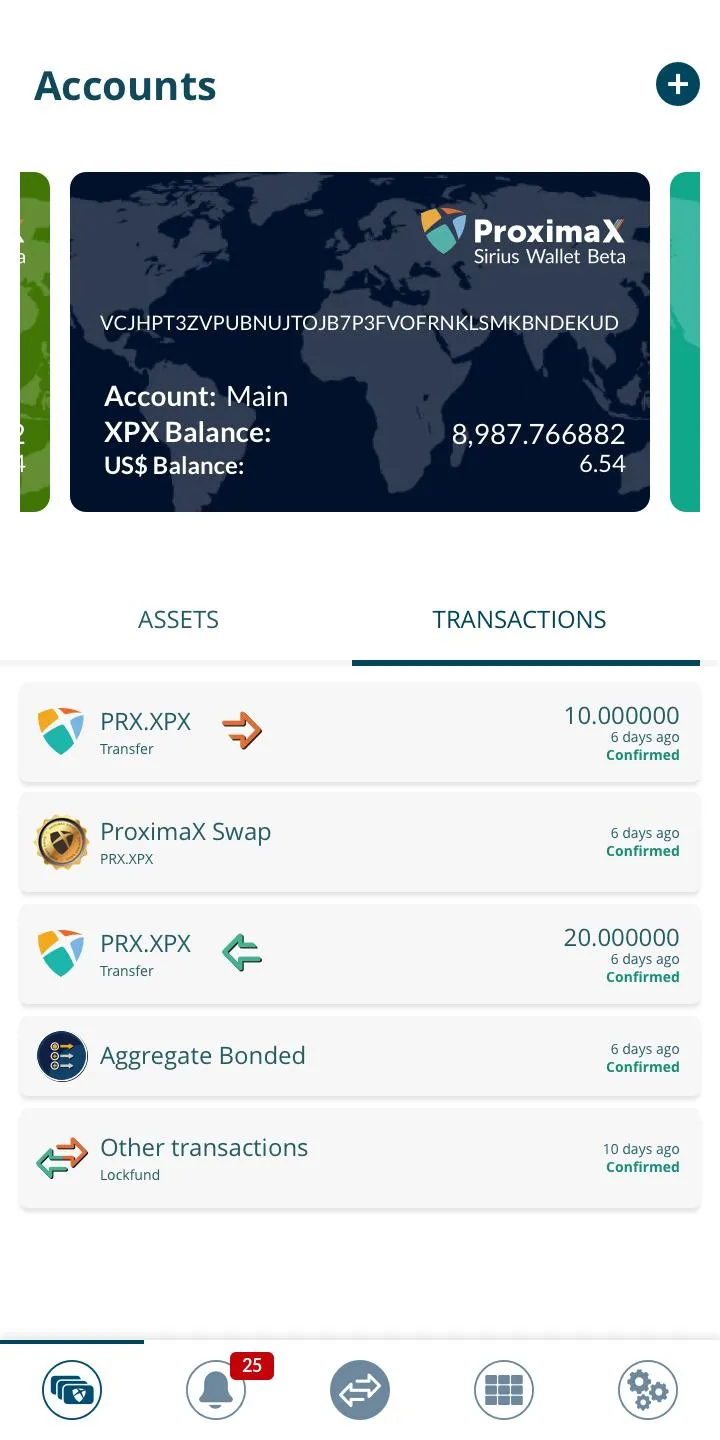 ProximaX Sirius Wallet | Indus Appstore | Screenshot