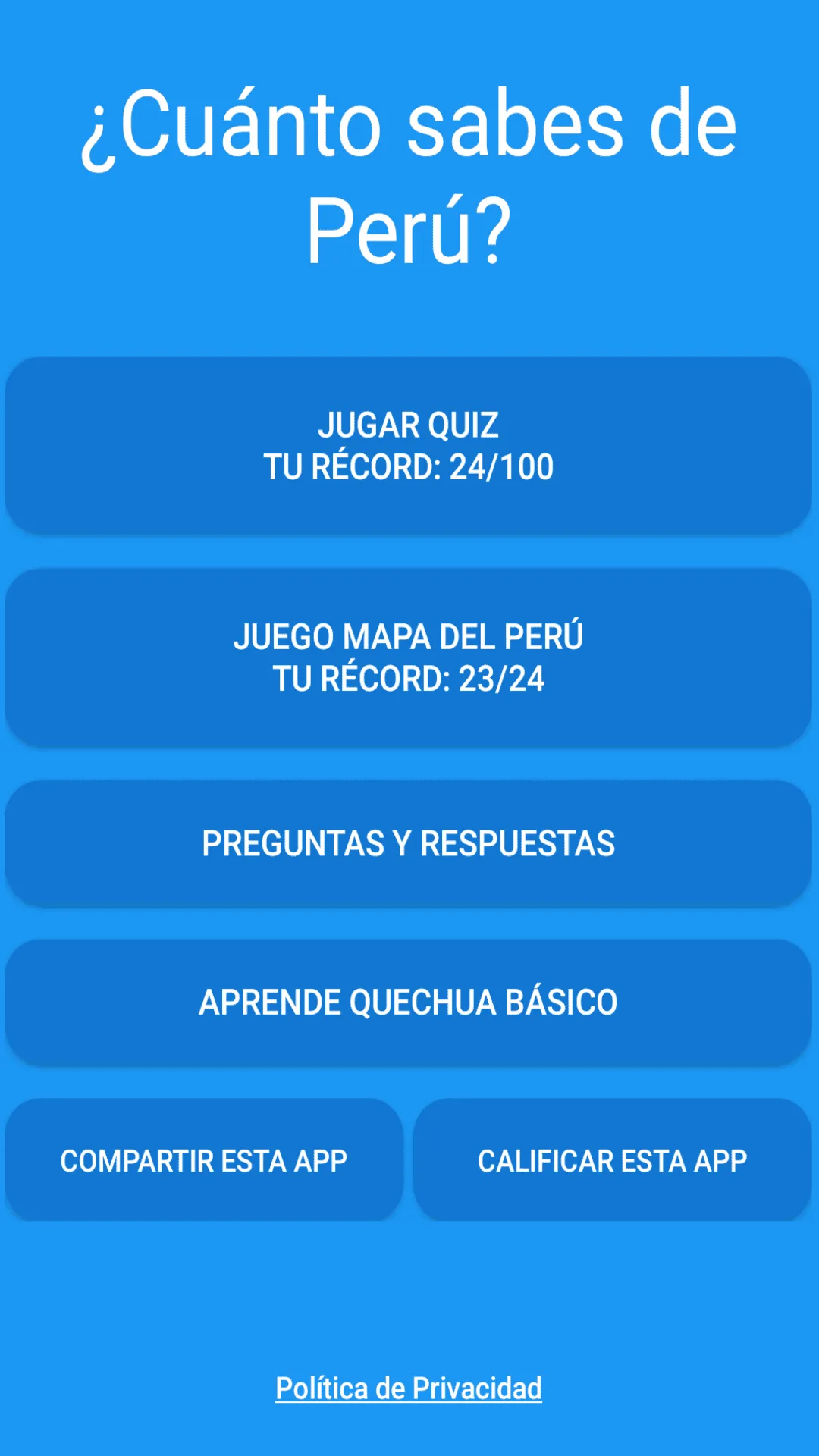 Test: ¿Cuánto sabes de Perú? | Indus Appstore | Screenshot