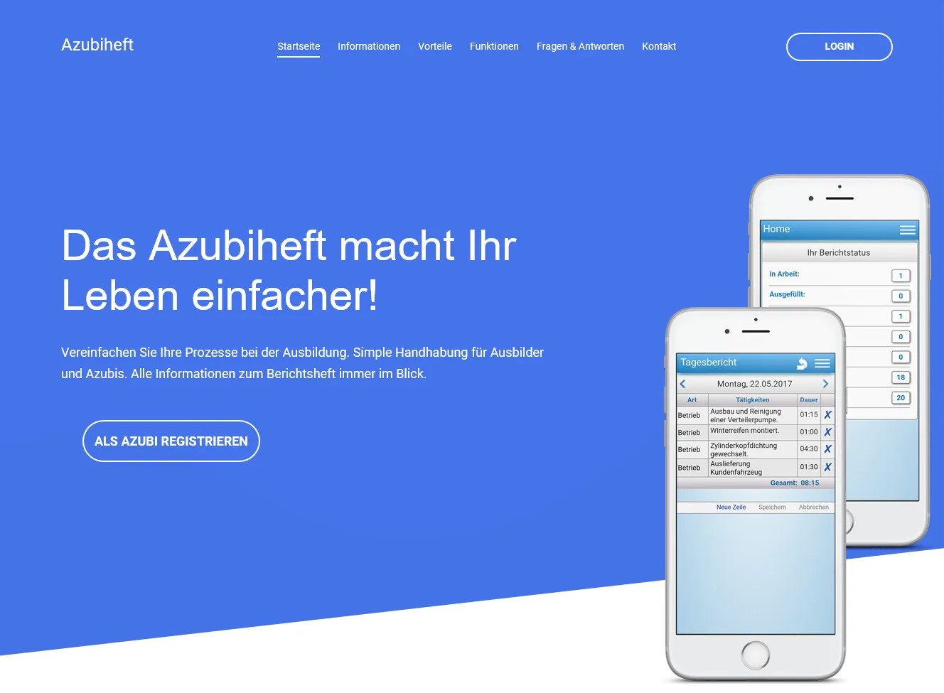 Azubiheft Online Berichtsheft | Indus Appstore | Screenshot