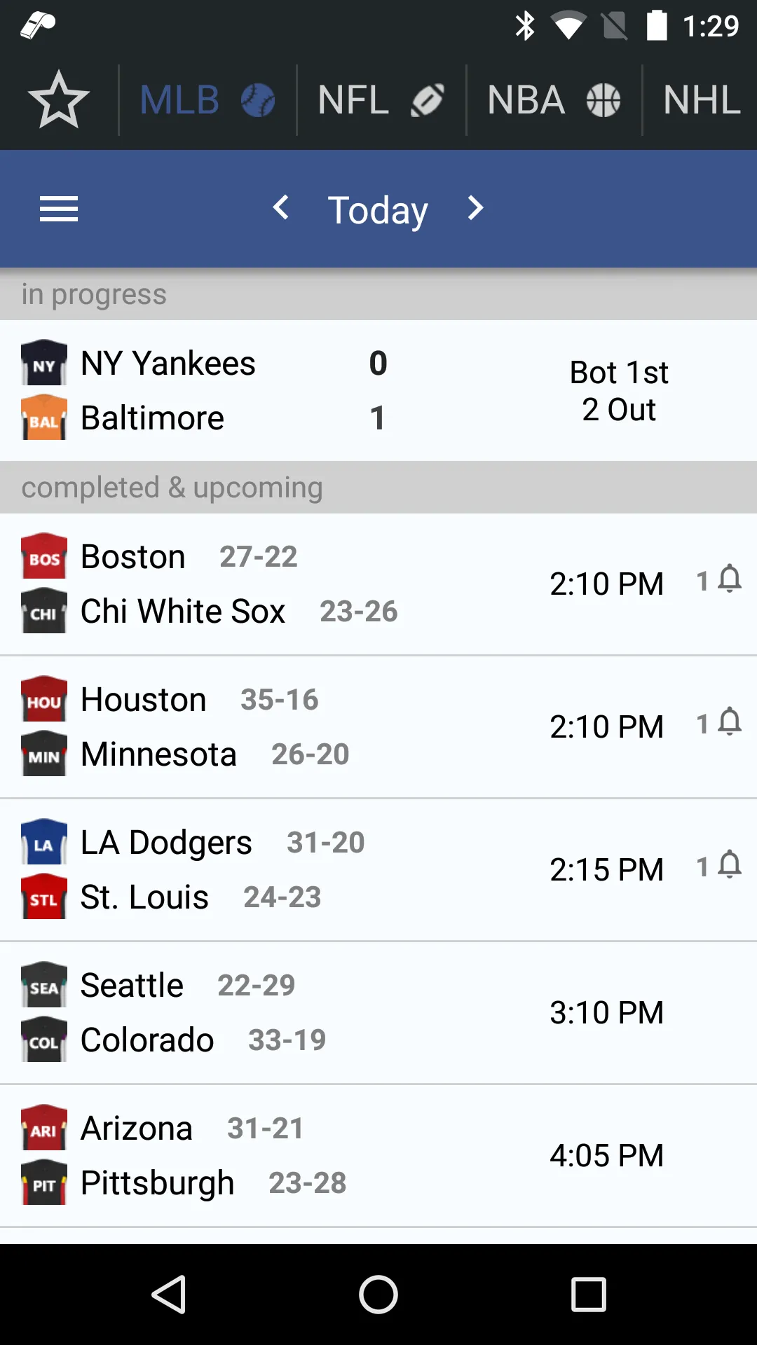 Sports Alerts - live scores | Indus Appstore | Screenshot