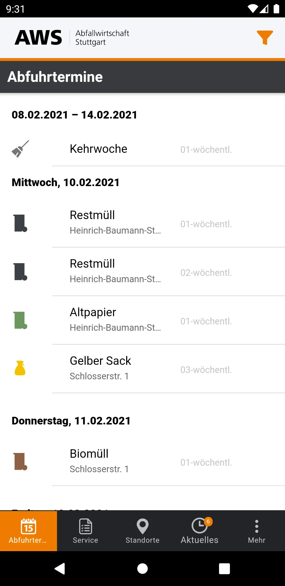 Abfallwirtschaft Stuttgart | Indus Appstore | Screenshot