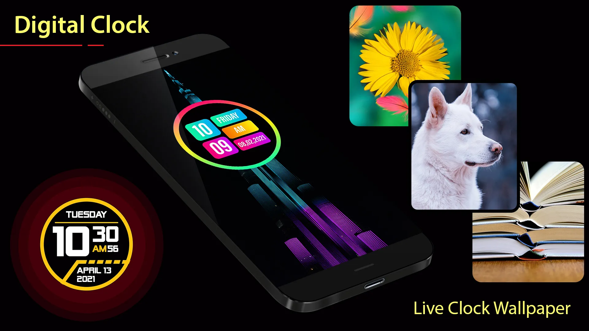 Digital Clock Wallpaper : Live | Indus Appstore | Screenshot