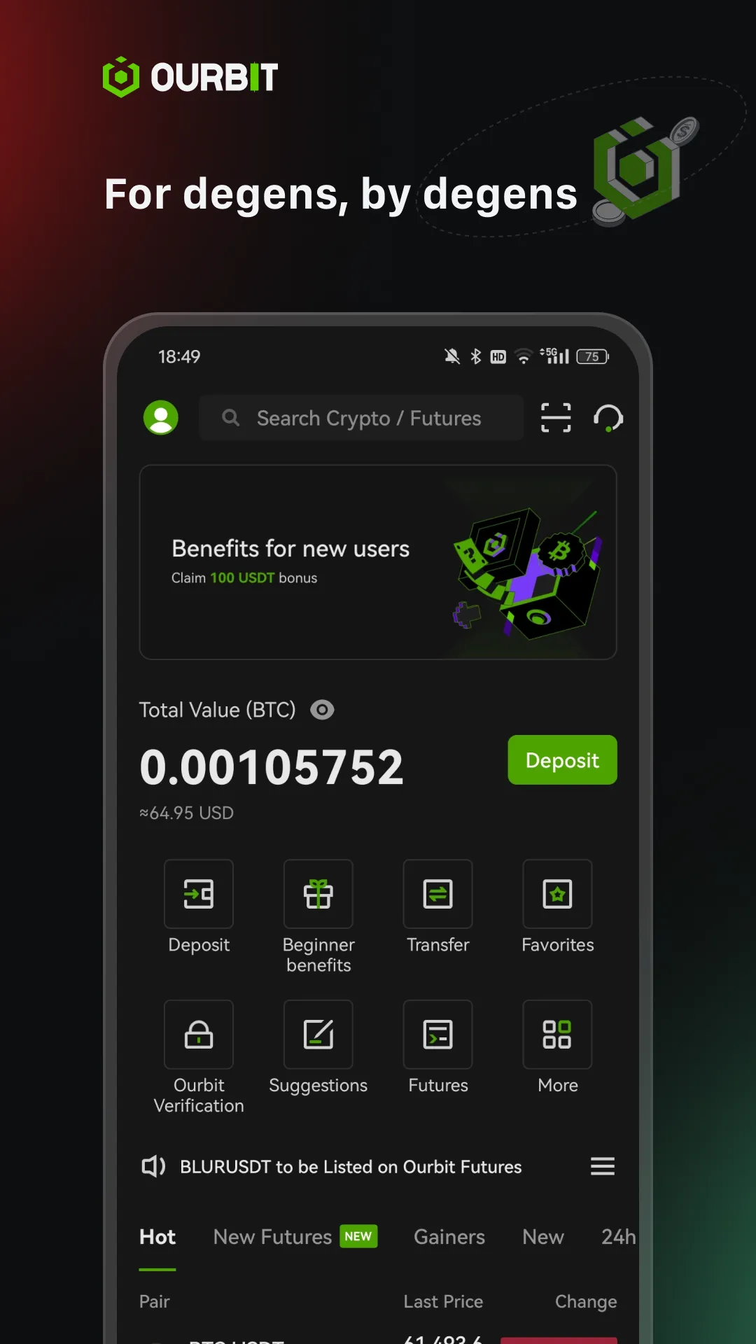 Ourbit: Buy Bitcoin & Crypto | Indus Appstore | Screenshot