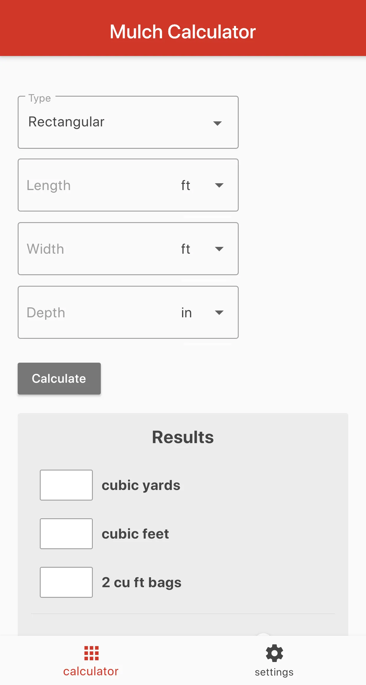 Mulch Calculator | Indus Appstore | Screenshot