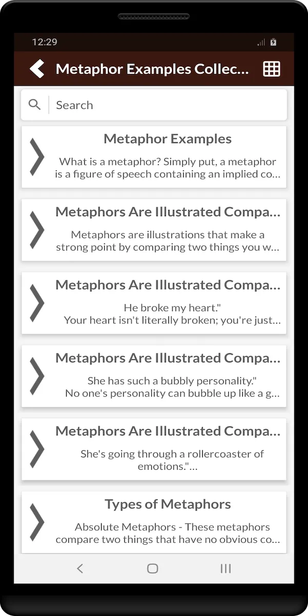 Metaphor Examples Collection | Indus Appstore | Screenshot