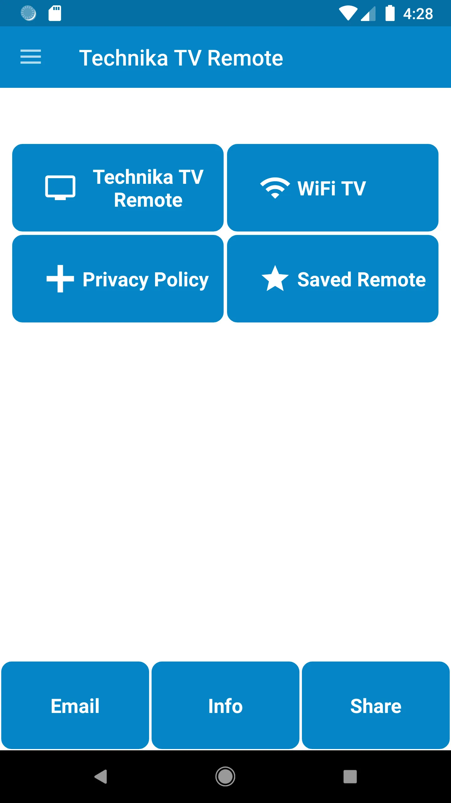 Technika TV Remote Control | Indus Appstore | Screenshot