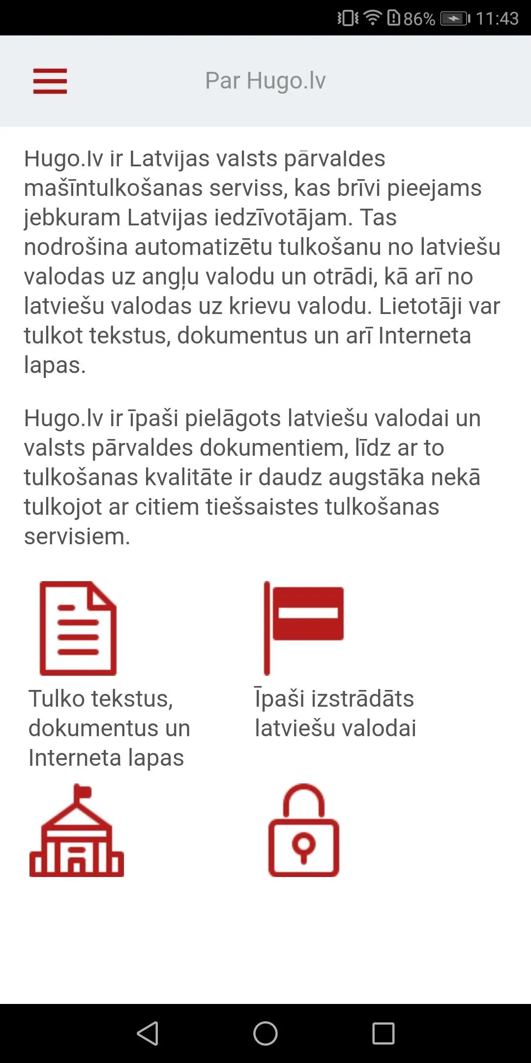 Hugo.lv Tulkotājs | Indus Appstore | Screenshot